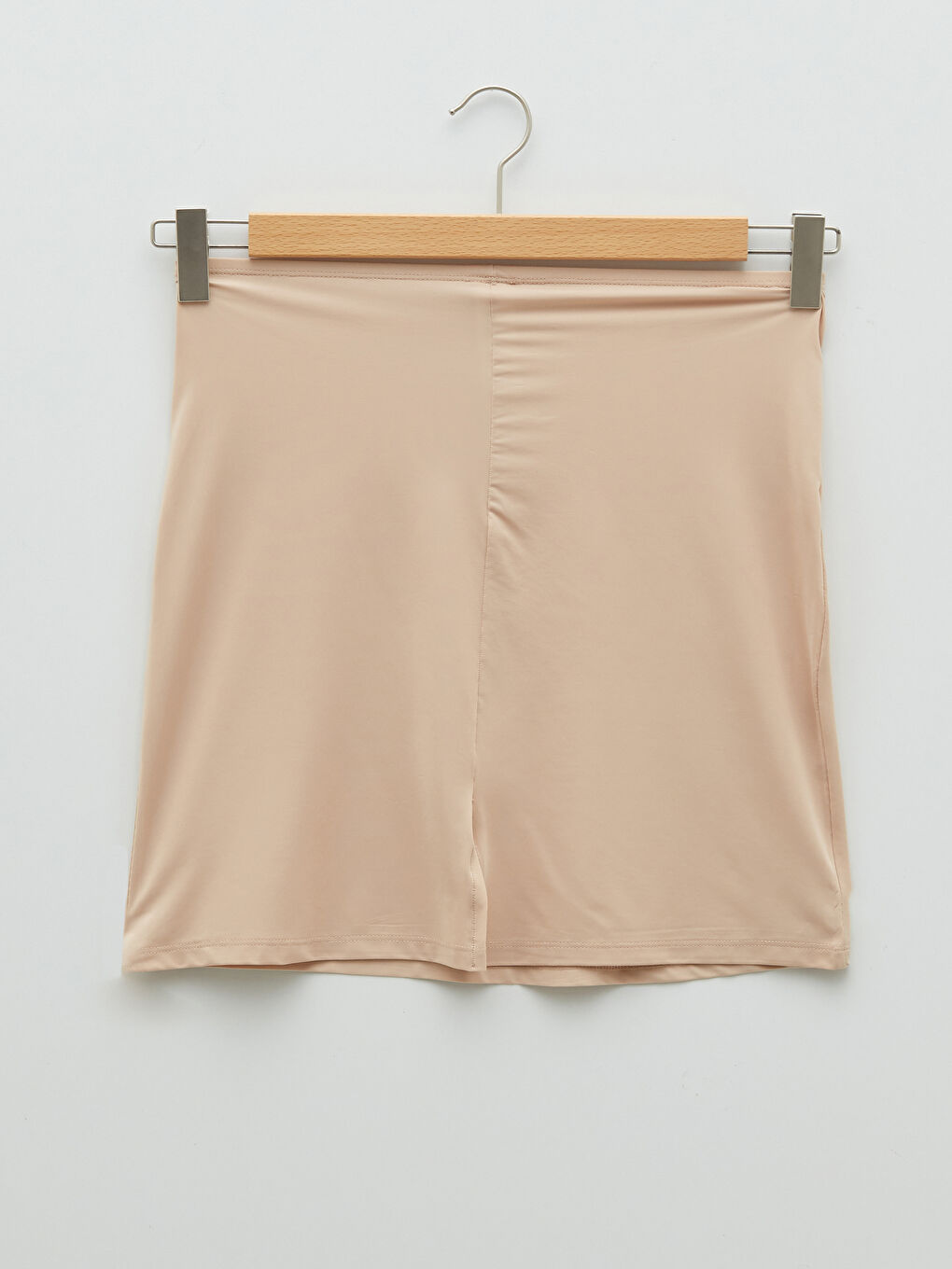 Pembe Beli Lastikli Düz Jüpon-1