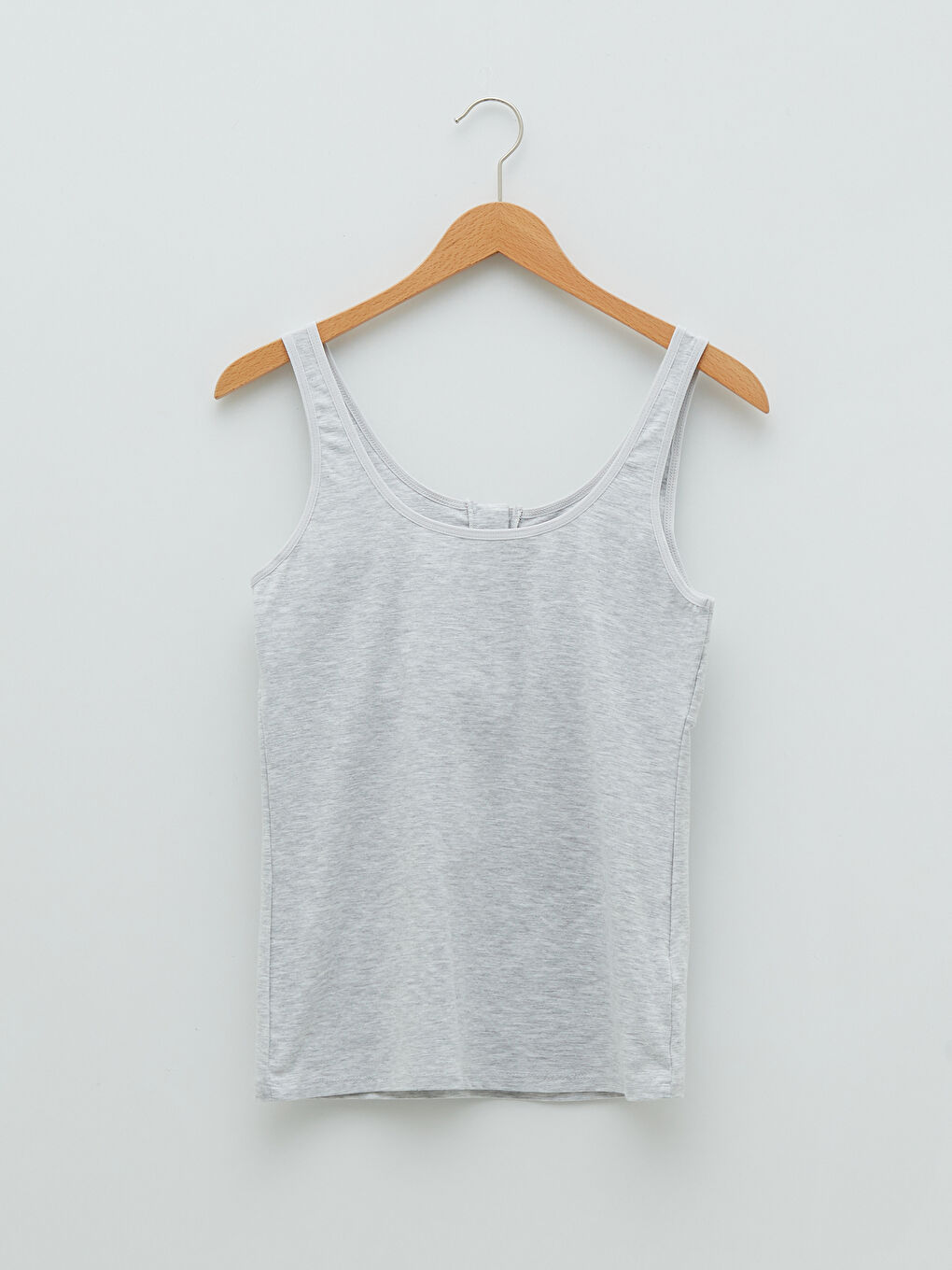 Gri U Yaka Düz Pamuklu Hamile Atlet-6