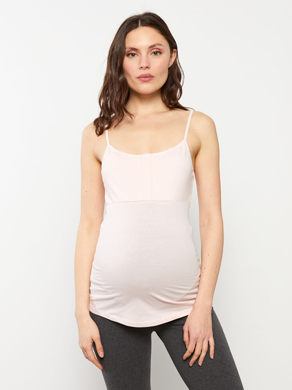 U Yaka Düz Pamuklu Hamile Atlet-2