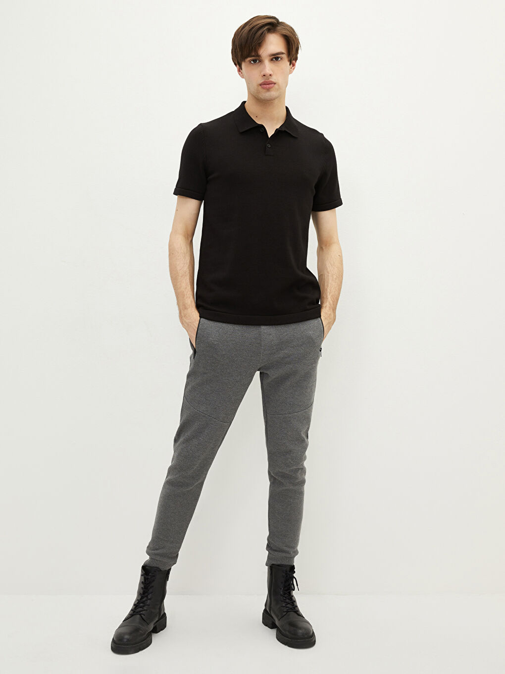 Pull-over Col roulé Manches courtes pour Hommes en Tricot-2