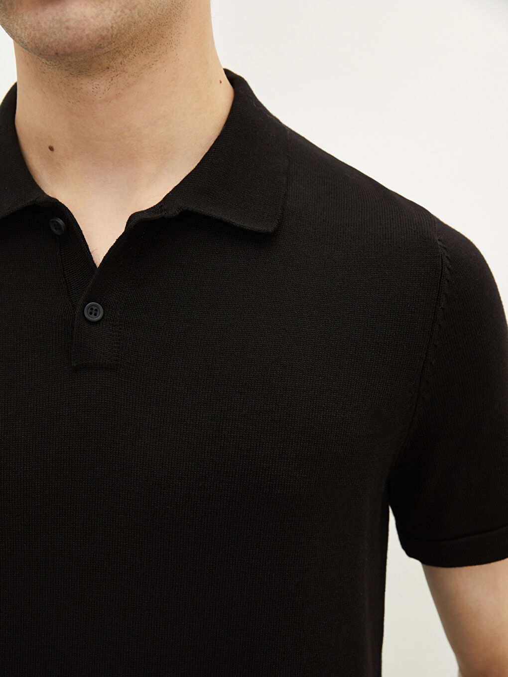 Pull-over Col roulé Manches courtes pour Hommes en Tricot-3