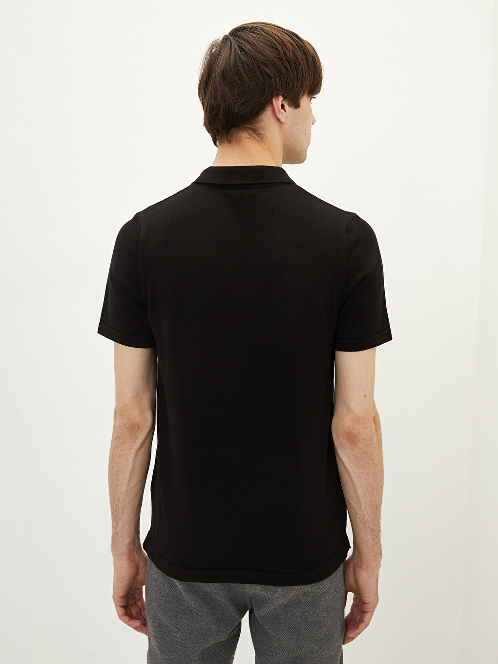 Pull-over Col roulé Manches courtes pour Hommes en Tricot-4