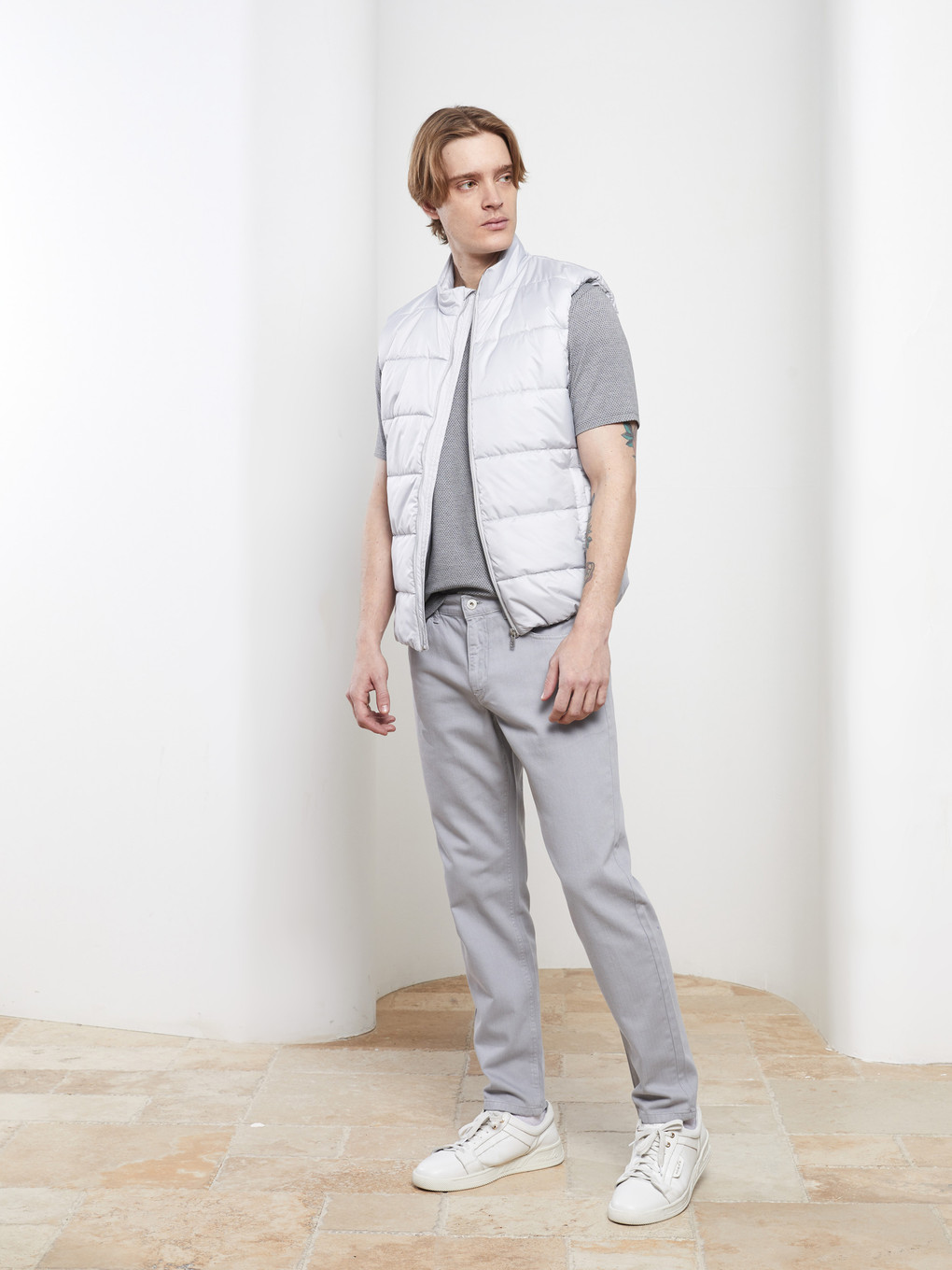 Gri Slim Fit Gabardin Erkek Pantolon