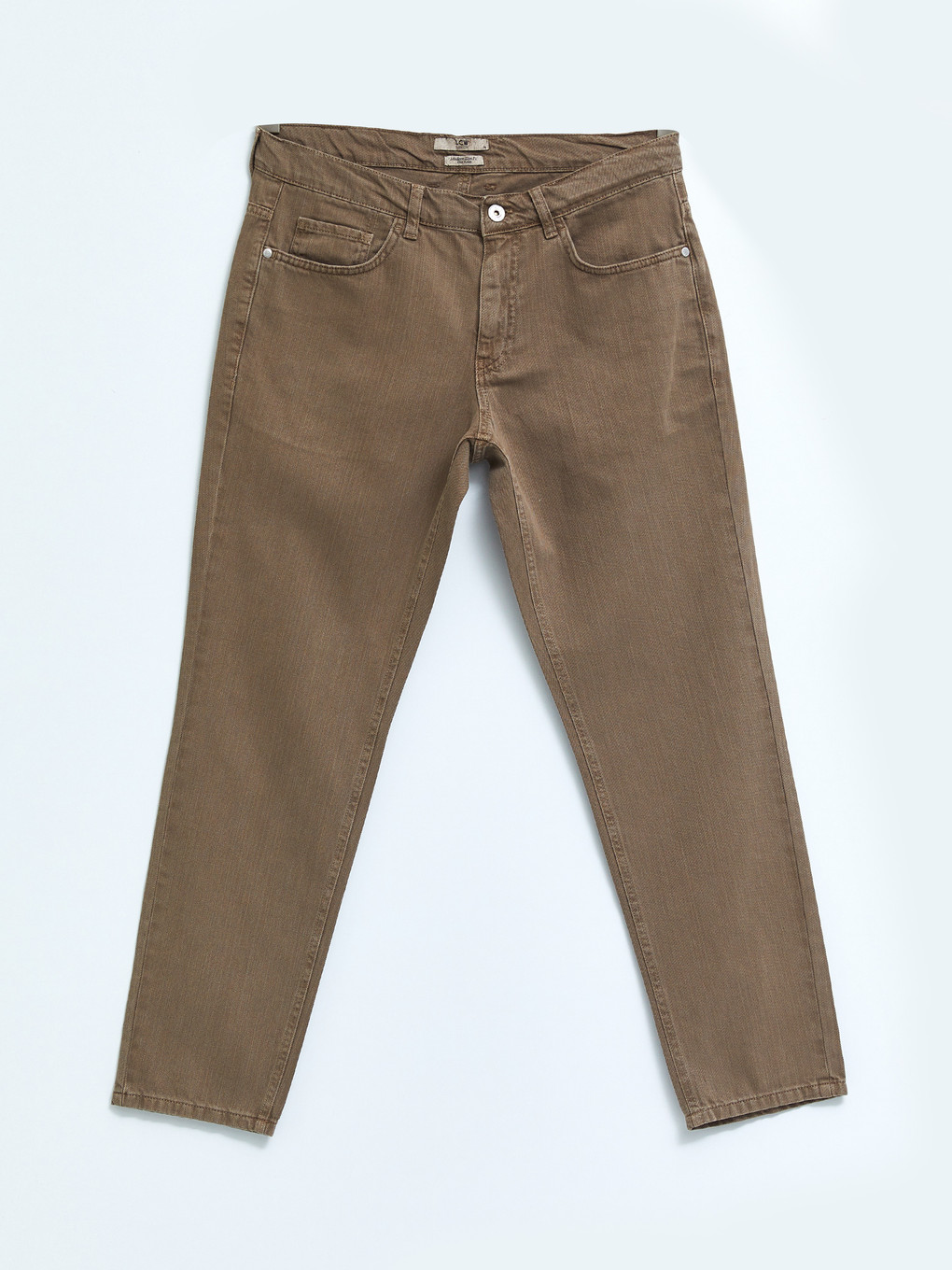 Bej Slim Fit Gabardin Erkek Pantolon-5