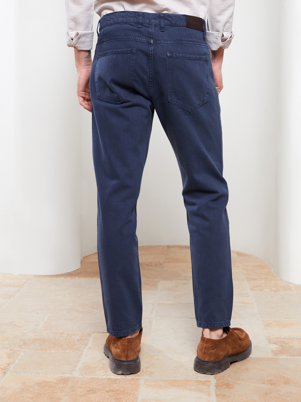 Lacivert Slim Fit Gabardin Erkek Pantolon-4
