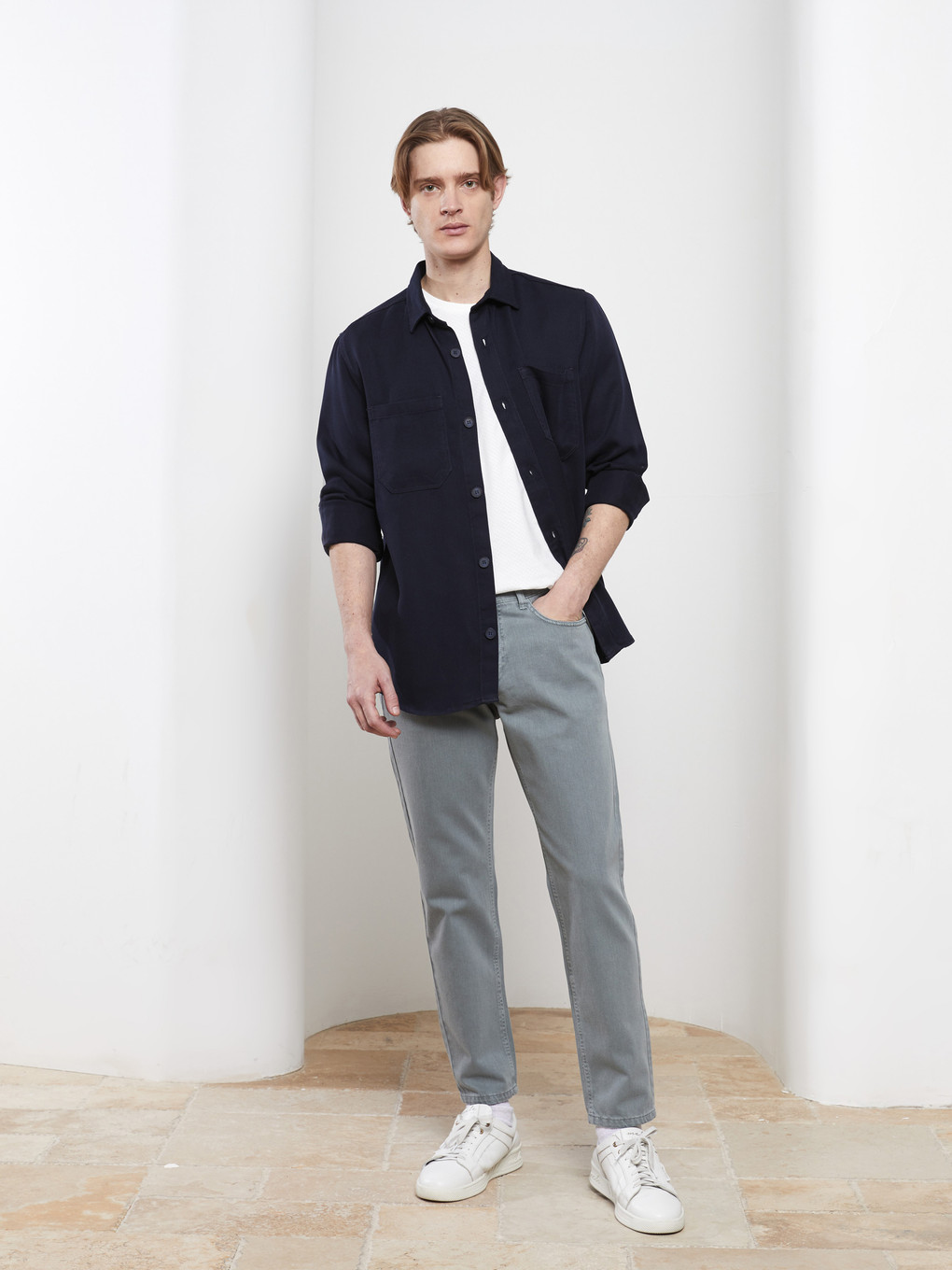 Yeşil Slim Fit Gabardin Erkek Pantolon-1