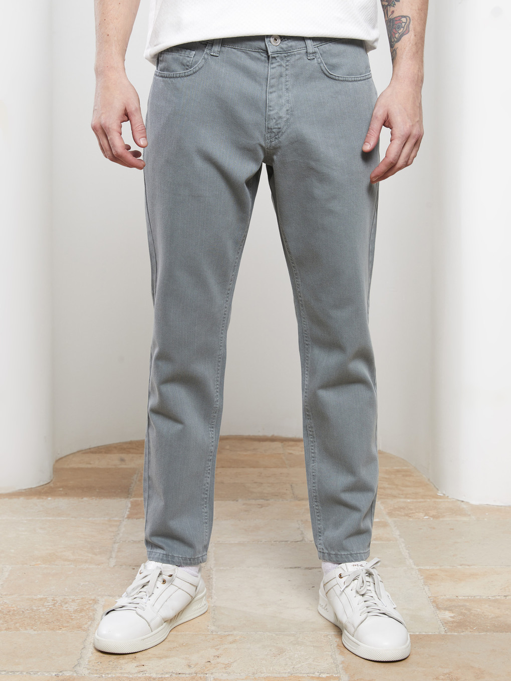 Yeşil Slim Fit Gabardin Erkek Pantolon-2
