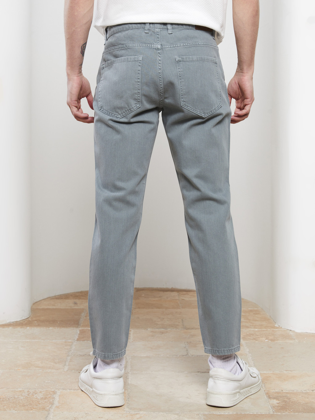 Yeşil Slim Fit Gabardin Erkek Pantolon-4