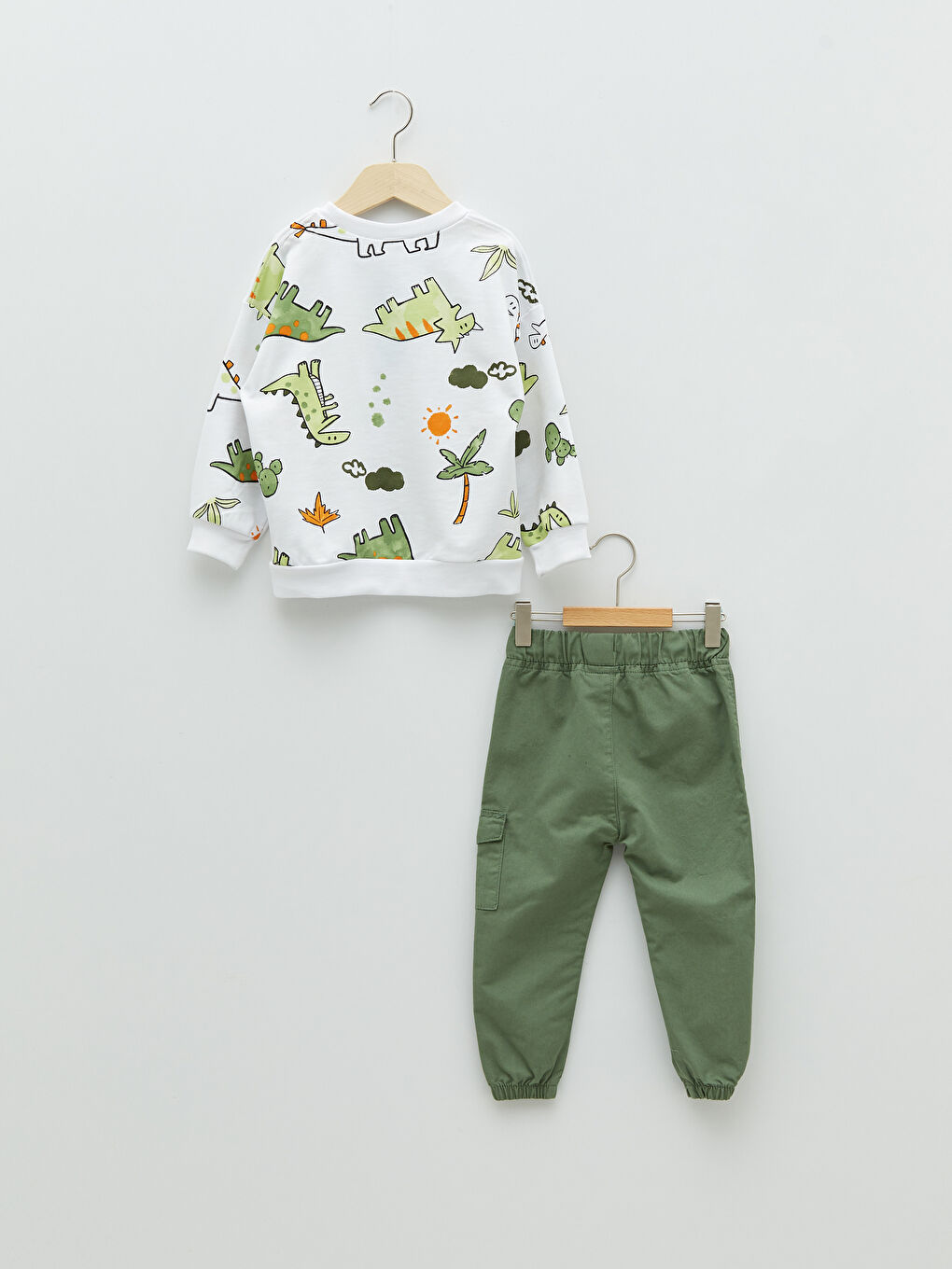 Crew Neck Long Sleeve Printed Baby Boy Sweatshirt and Jogger Trousers 2-Pack Set-5