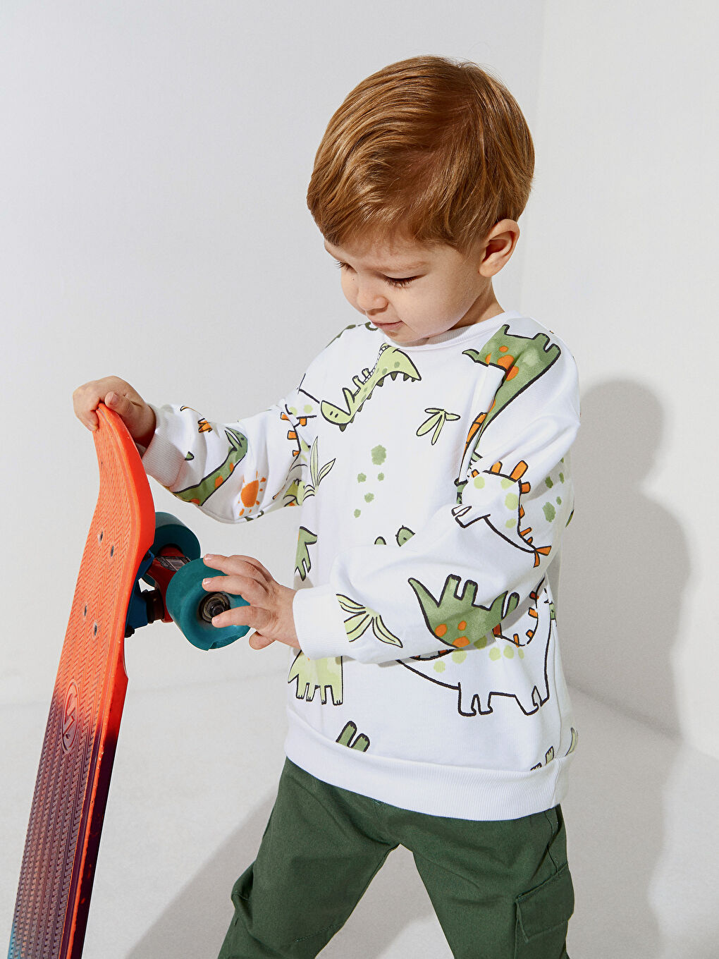 Crew Neck Long Sleeve Printed Baby Boy Sweatshirt and Jogger Trousers 2-Pack Set-1