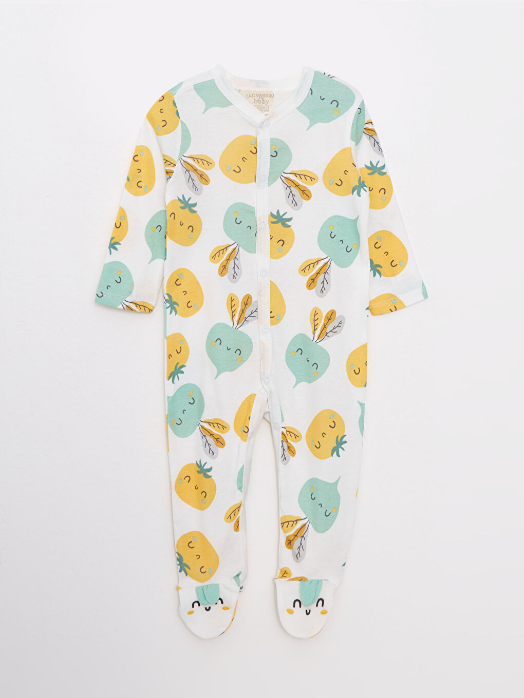 V Neck Long Sleeve Printed Cotton Baby Boy Rompers 2 Pack-2