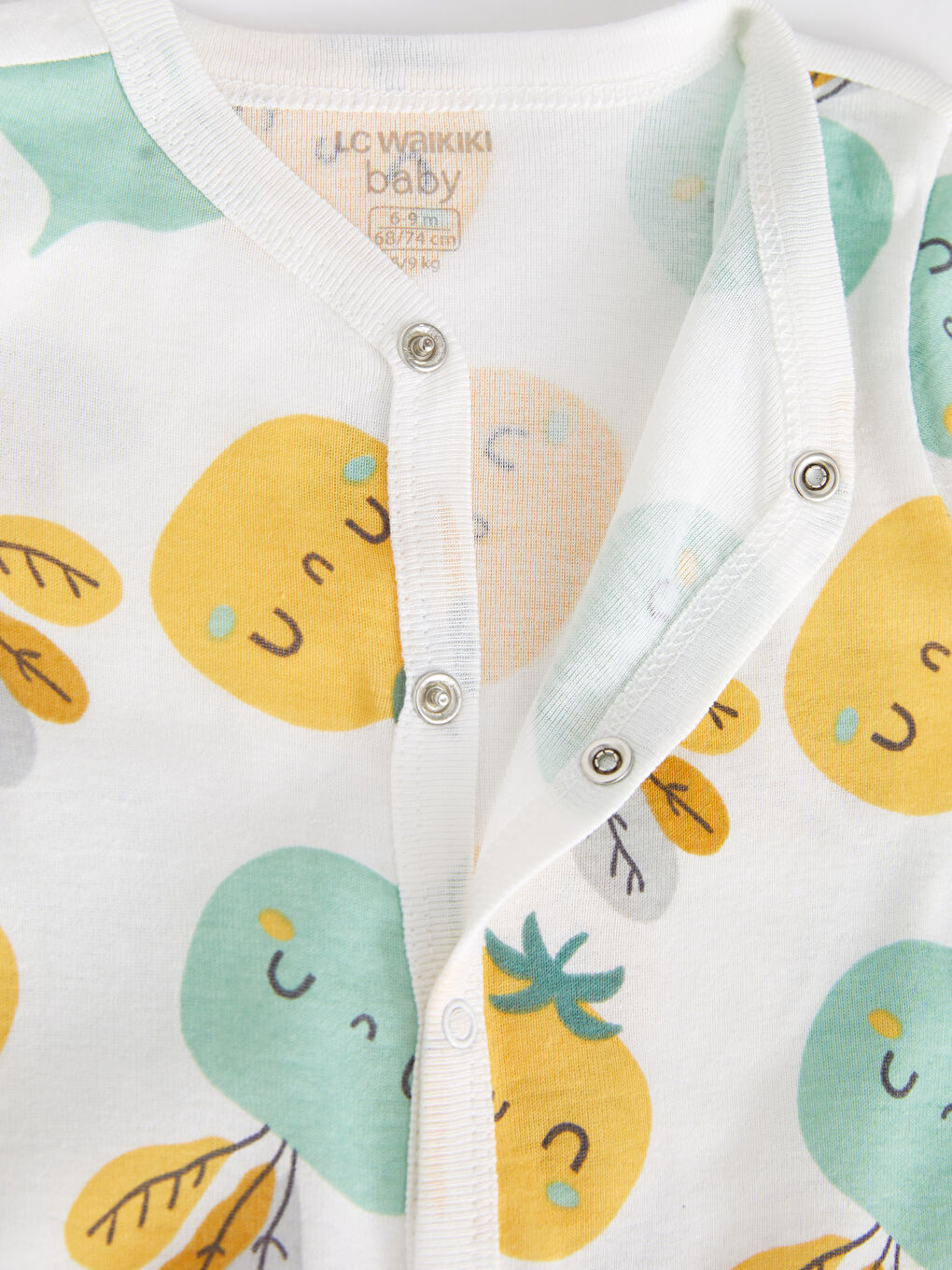 V Neck Long Sleeve Printed Cotton Baby Boy Rompers 2 Pack-4