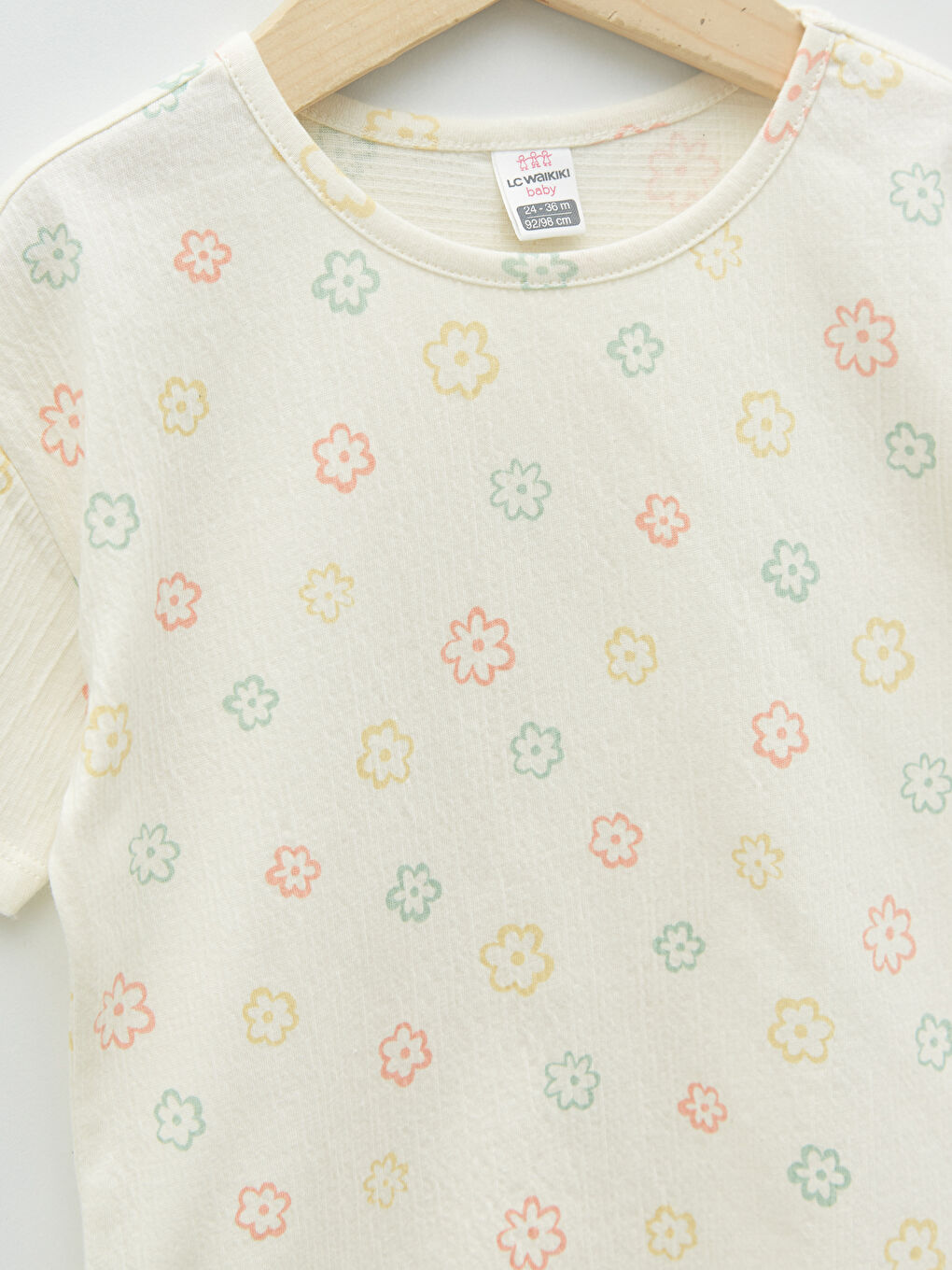 Crew Neck Short Sleeve Printed Baby Girls' T-Shirt-2