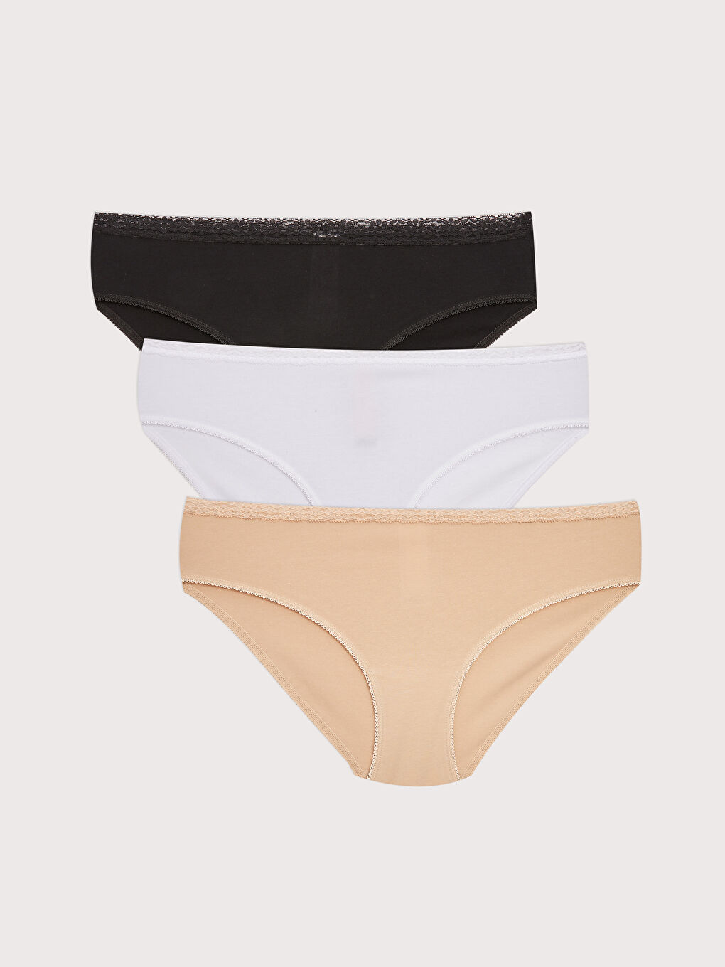 Pembe Düz Bikini Külot 3'lü