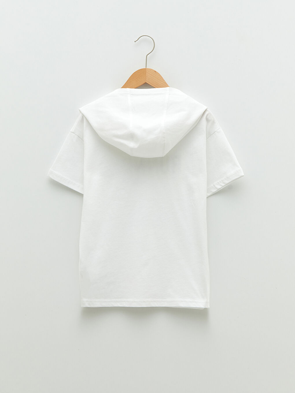 Hooded Printed Short Sleeve Cotton Boy T-Shirt-1