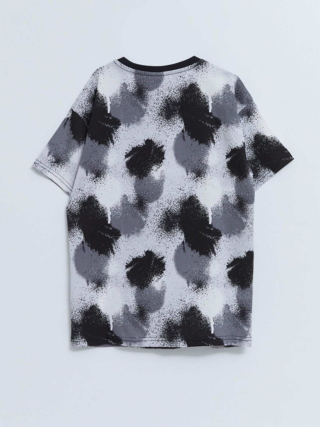 Crew Neck Printed Short Sleeve Cotton Boy T-shirt-1