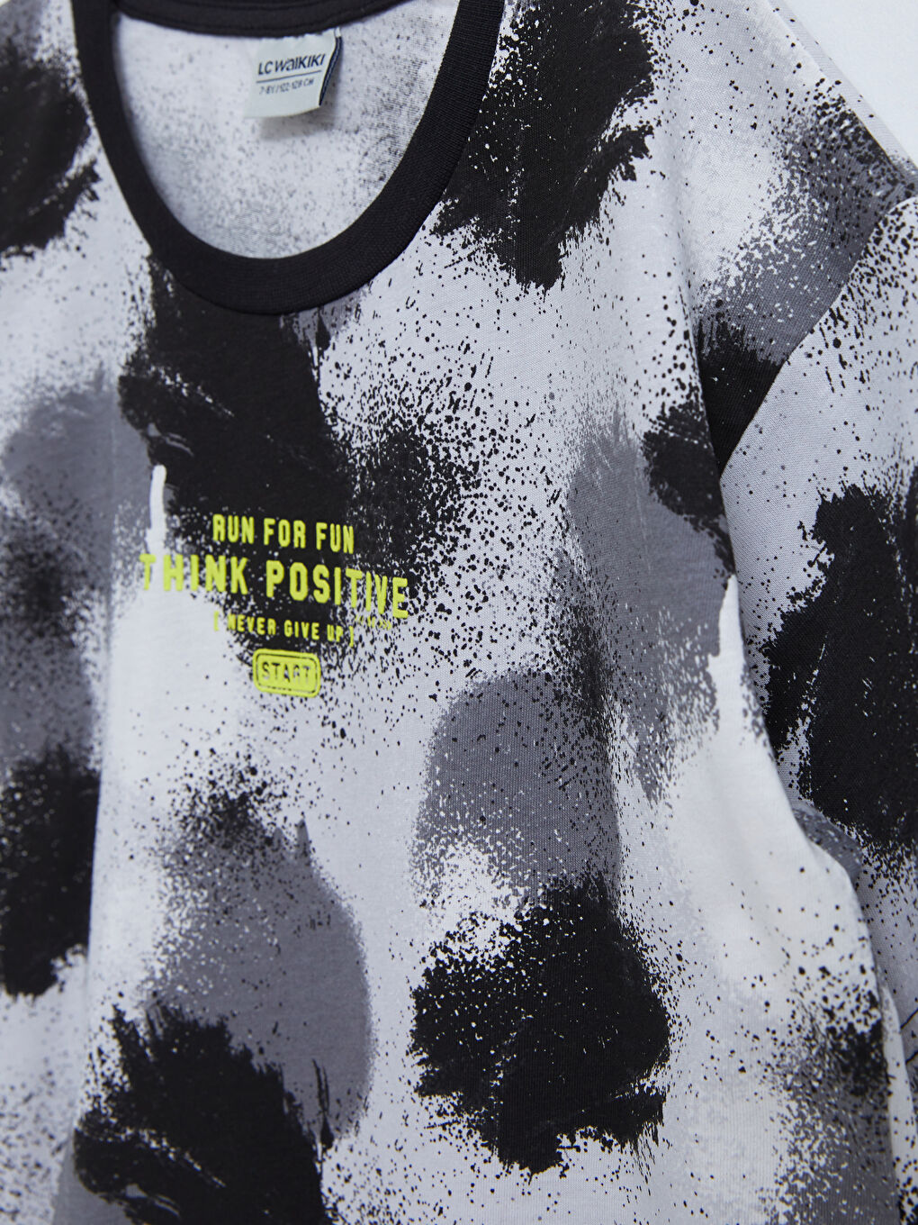 Crew Neck Printed Short Sleeve Cotton Boy T-shirt-2