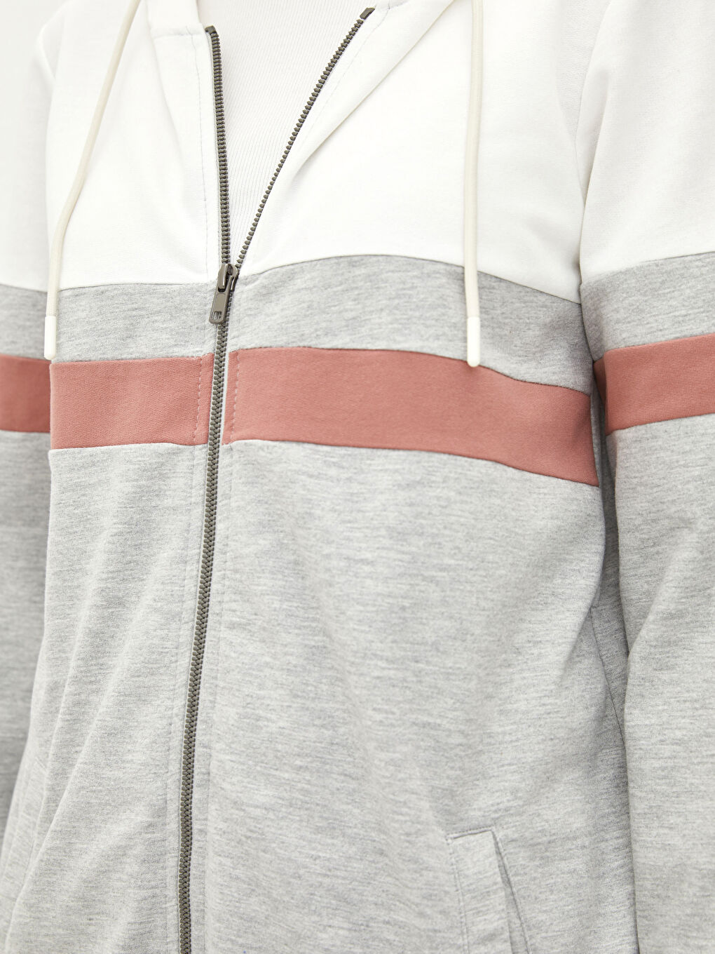 Color-Blocked Long Sleeve Hooded Cardigan-2