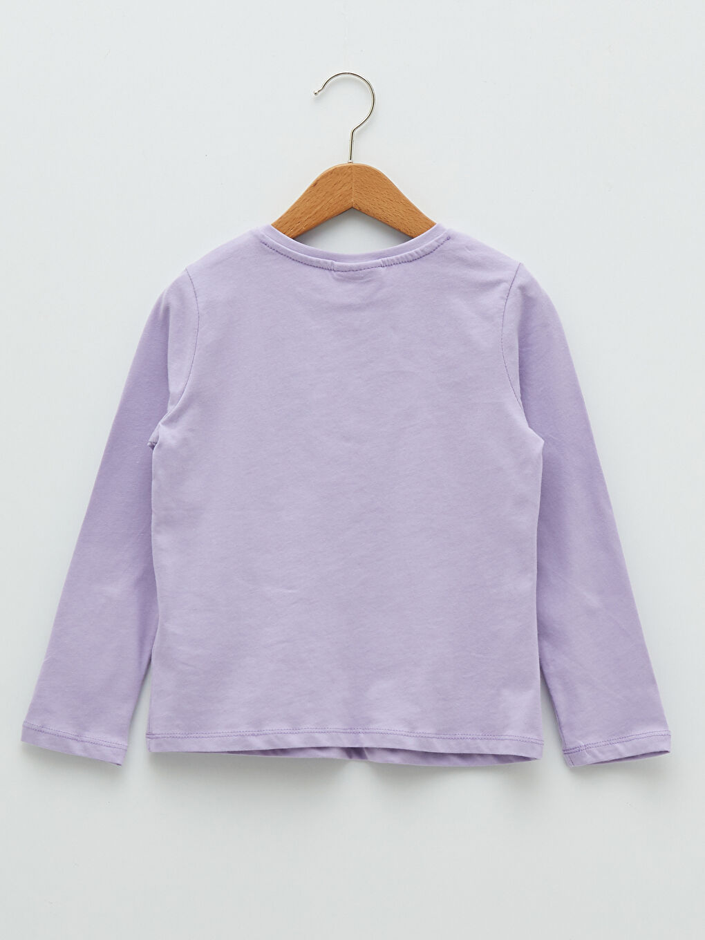 Crew Neck Printed Long Sleeve Cotton Girl T-shirt-1