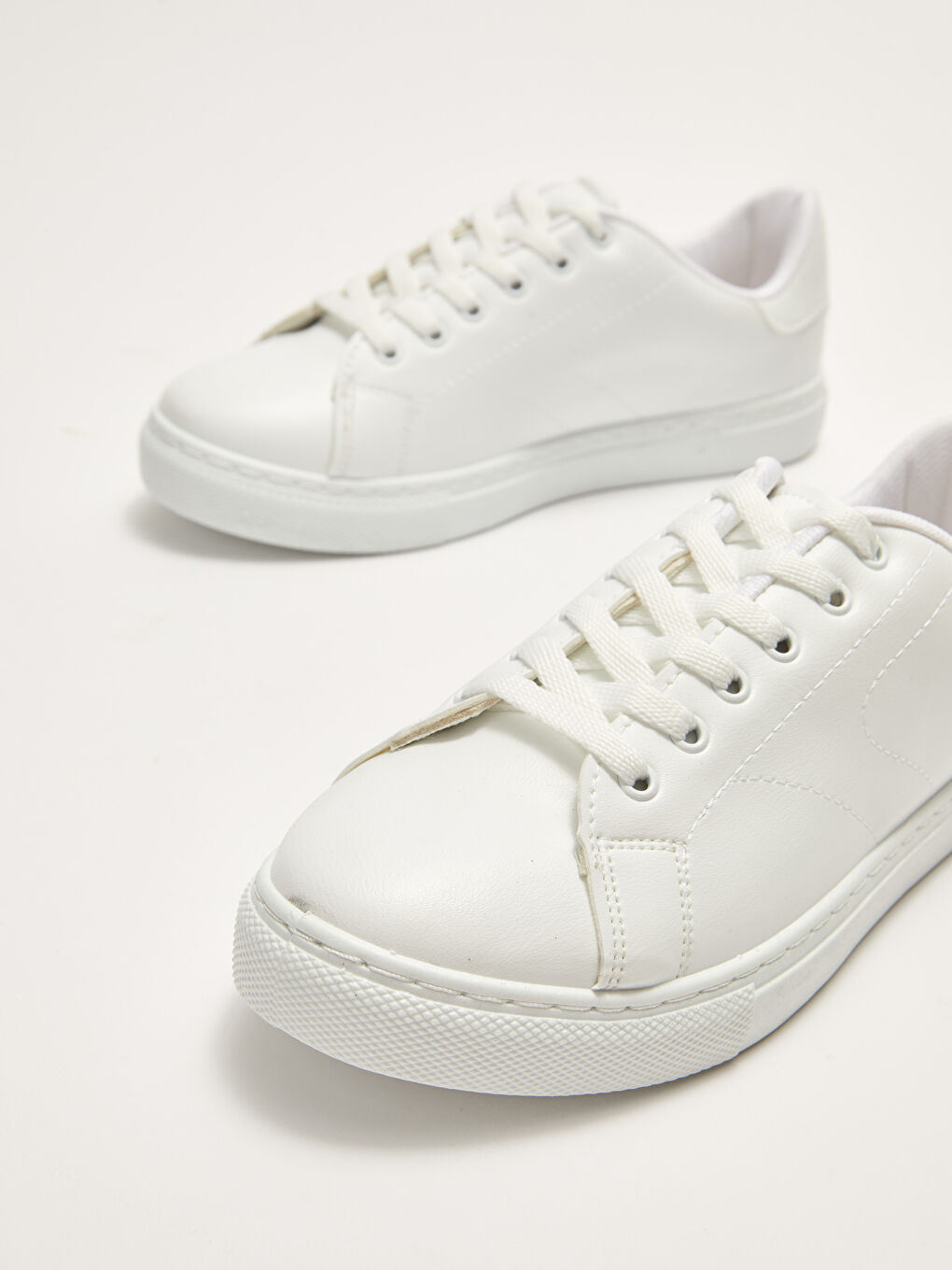 Faux Leather Lace-Up Women's Sneakers-2