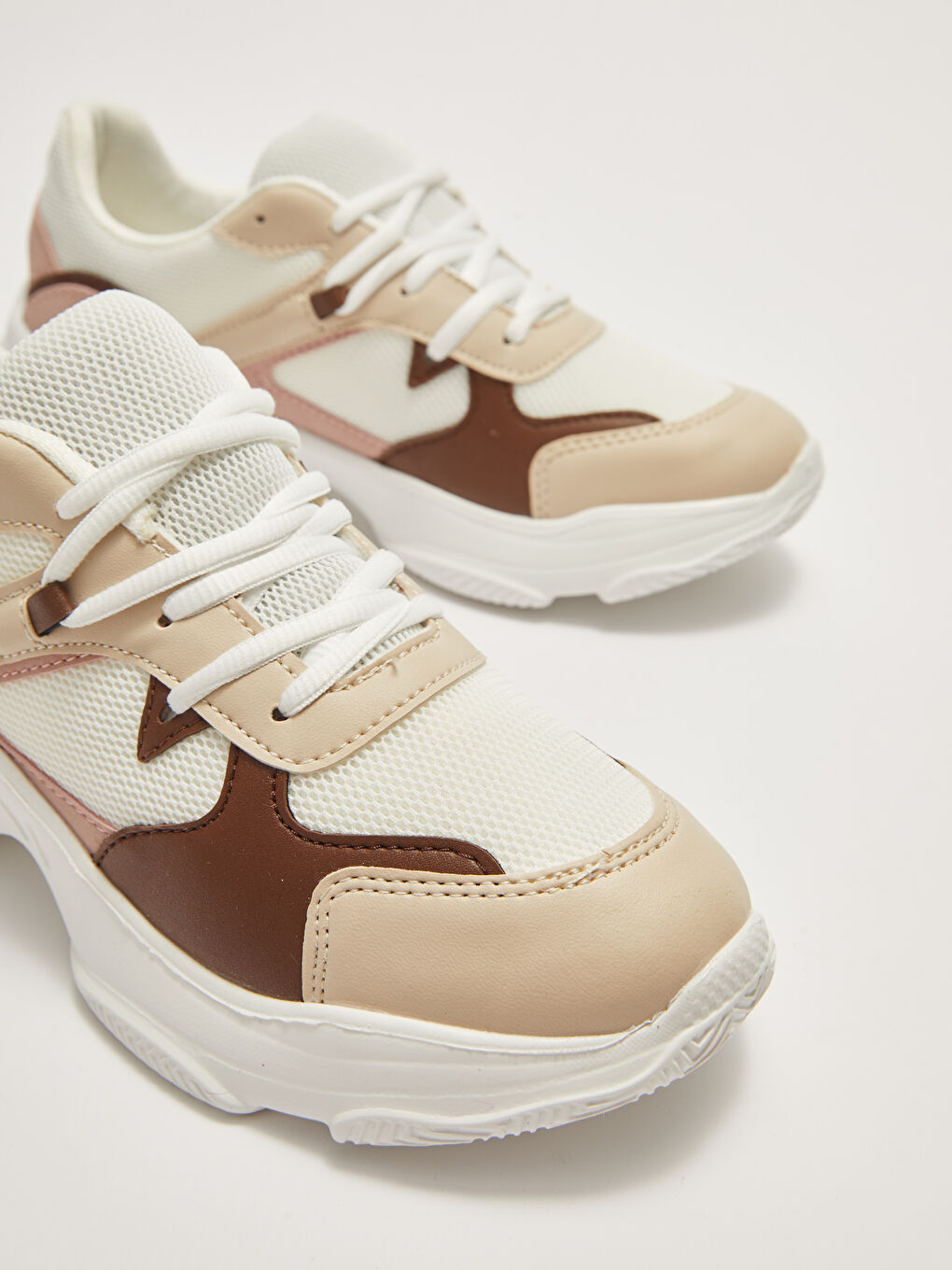 Color Block Lace Up Thick Sole Women's Sneakers-5