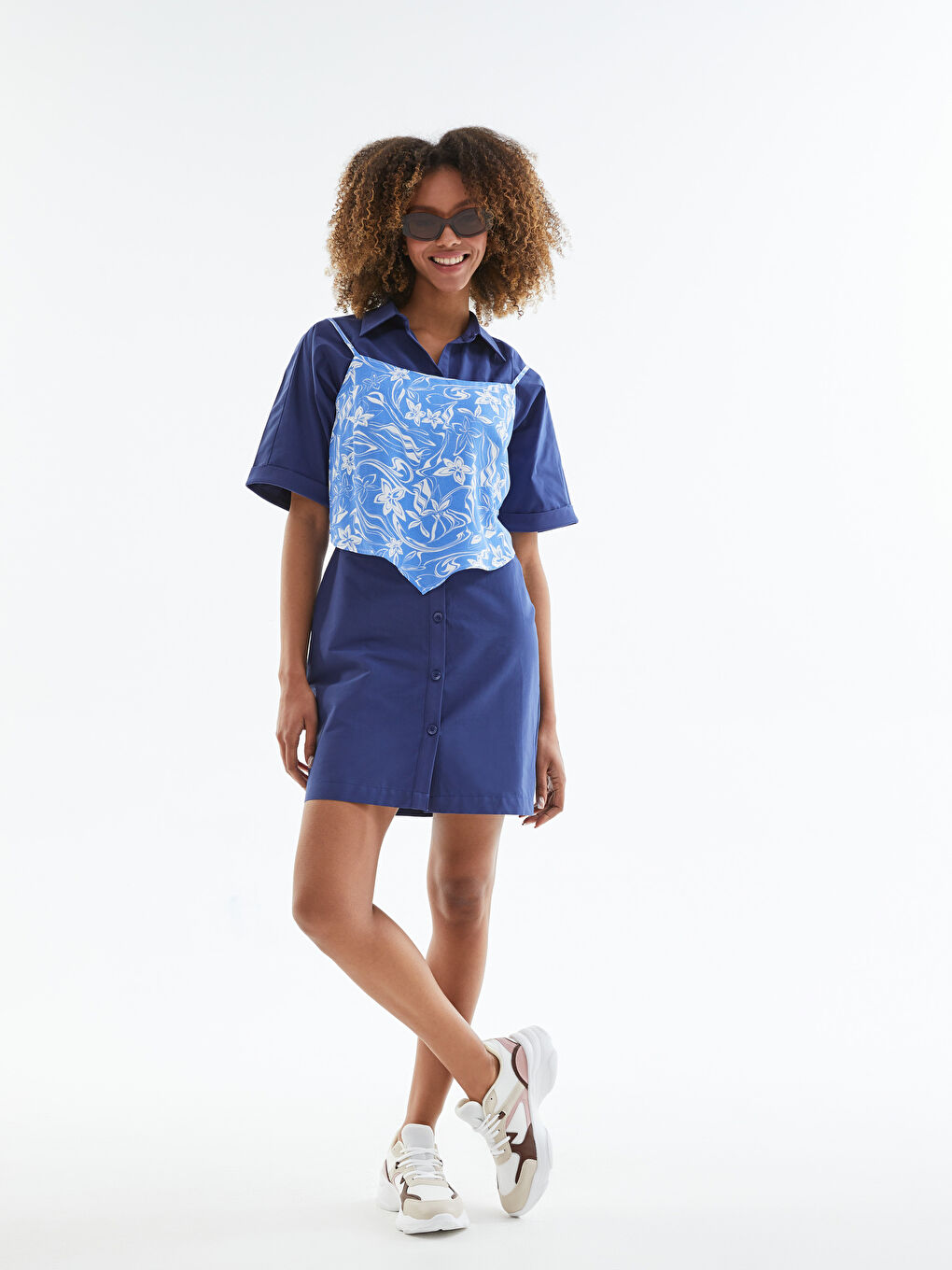 Color Block Lace Up Thick Sole Women's Sneakers