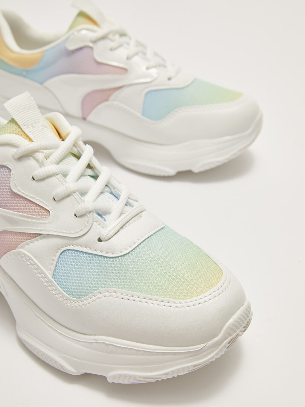 LCW STEPS Color Block Lace Up Thick Sole Women's Sneakers -S27035Z8-F9C