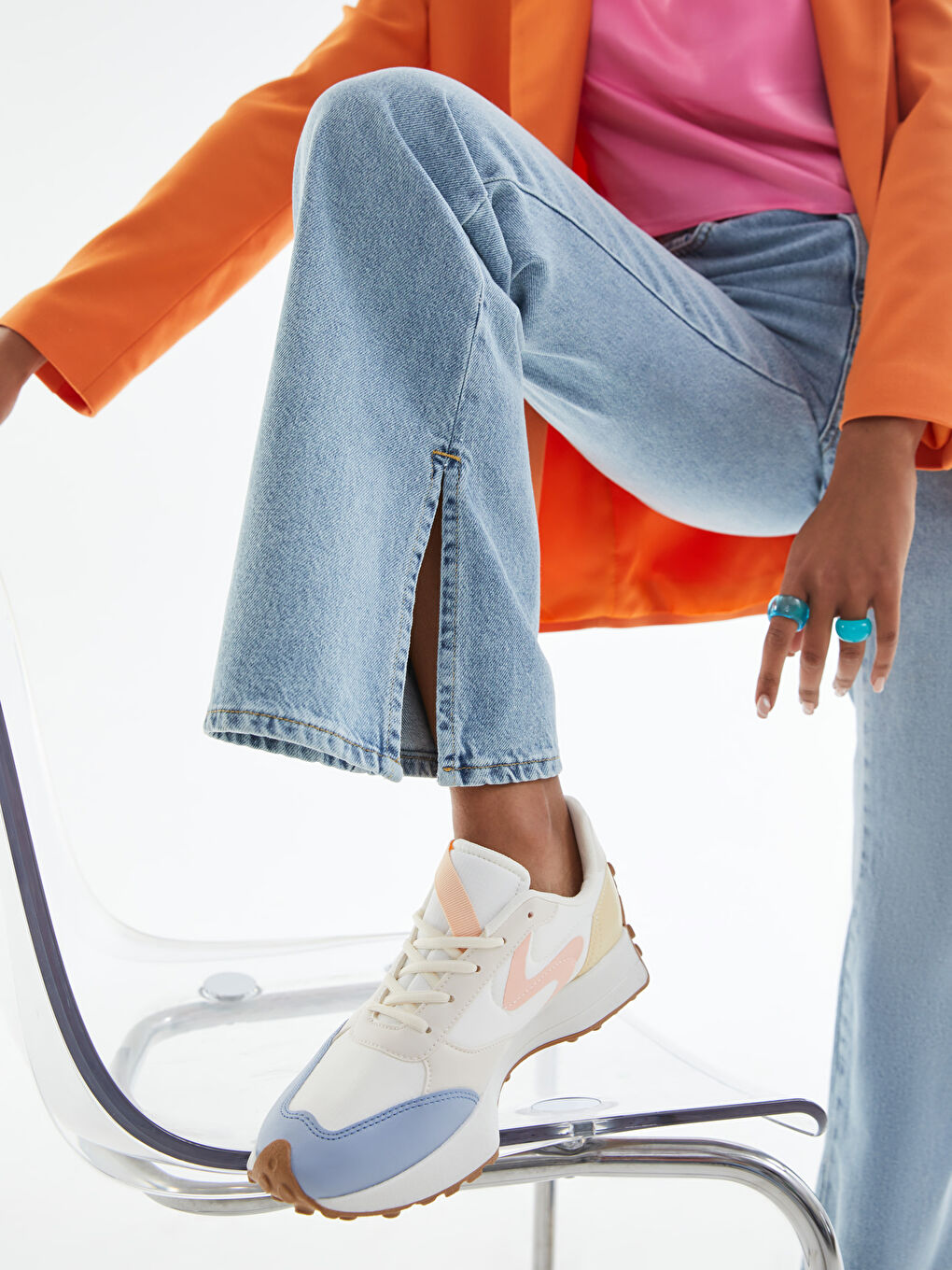 Color Block Lace-Up Women's Shoes