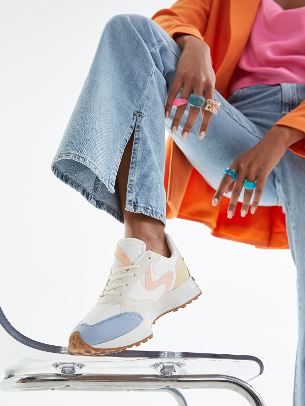 Color Block Lace-Up Women's Shoes-1