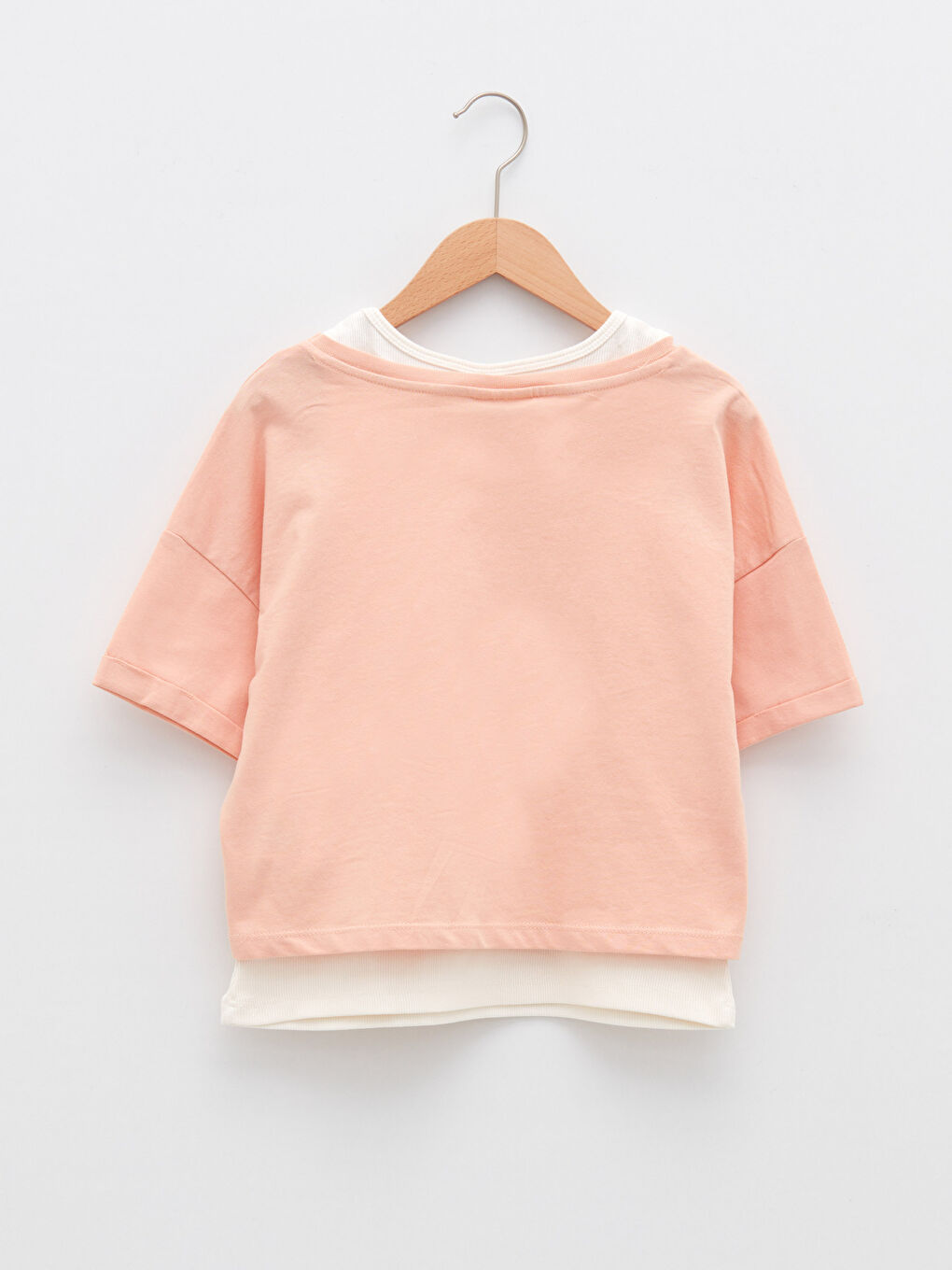 Pembe Bisiklet Yaka Pamuklu Kız Çocuk Atlet ve Tişört-1