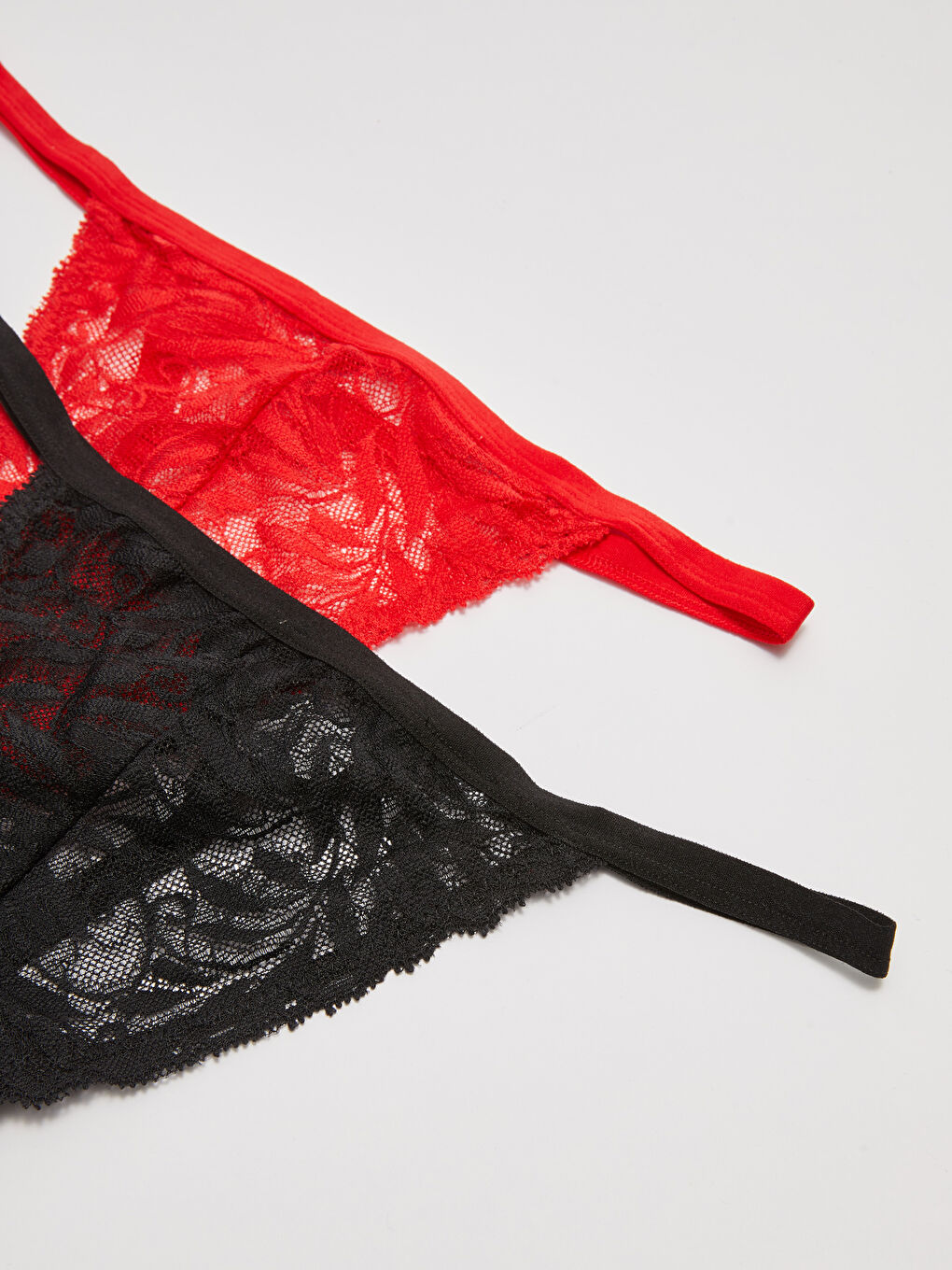 Kırmızı Dantelli Fantezi Tanga Külot 2'li Paket-2