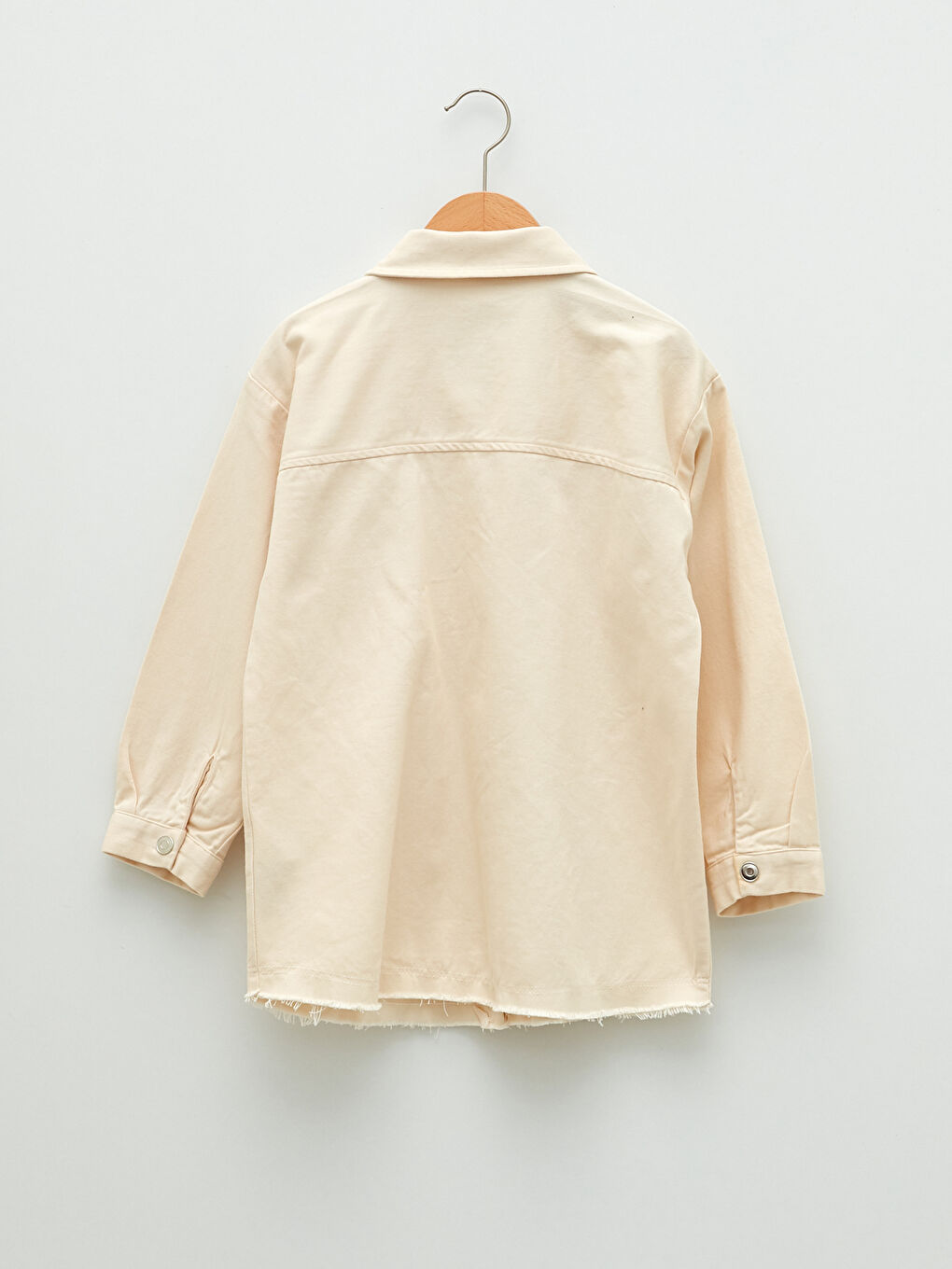 Chemise Fille en Gabardine à Manches Longues avec Détails Brodés-1