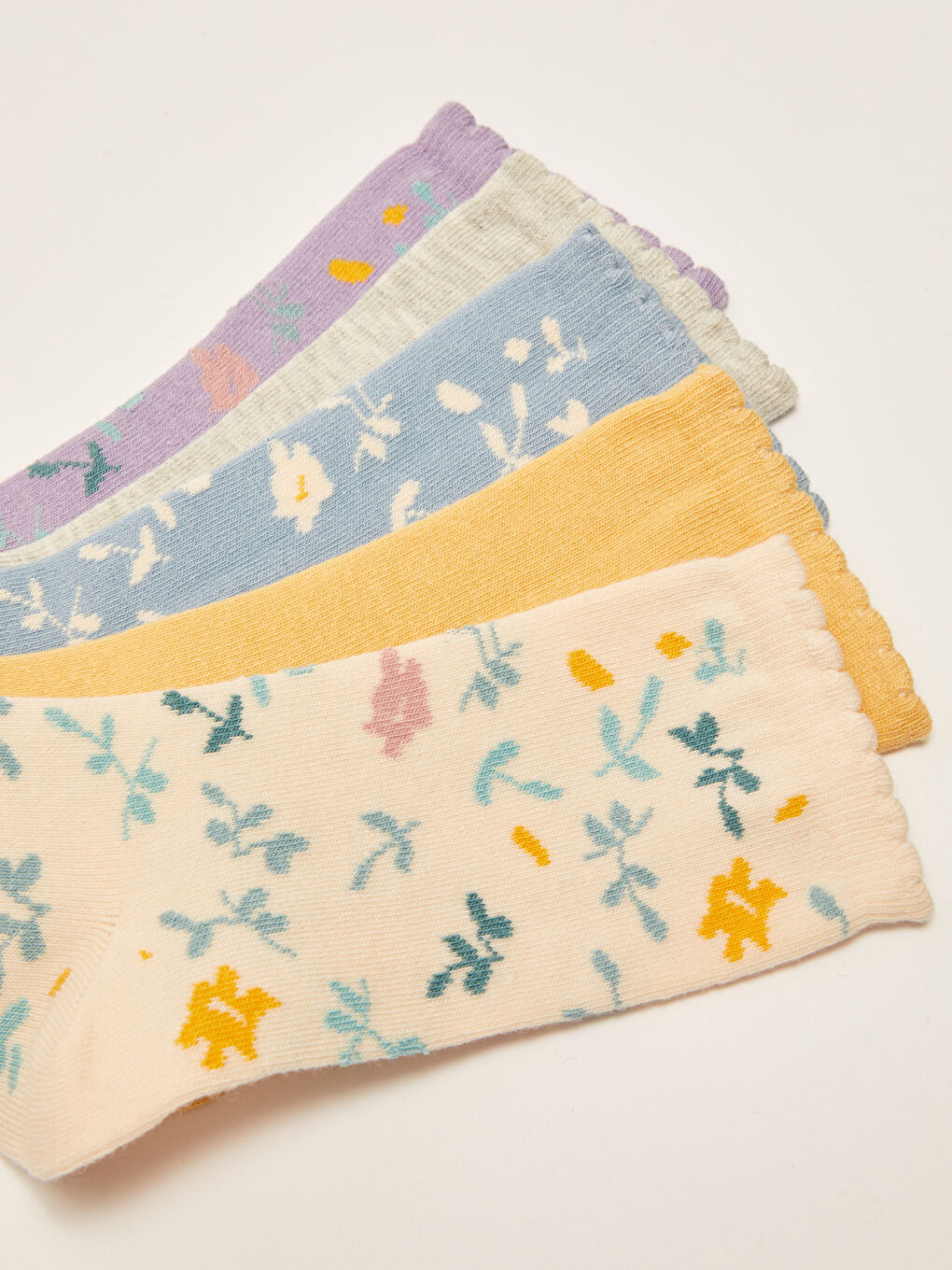 Ekru Desenli Kadın Soket Çorap 5'li-2