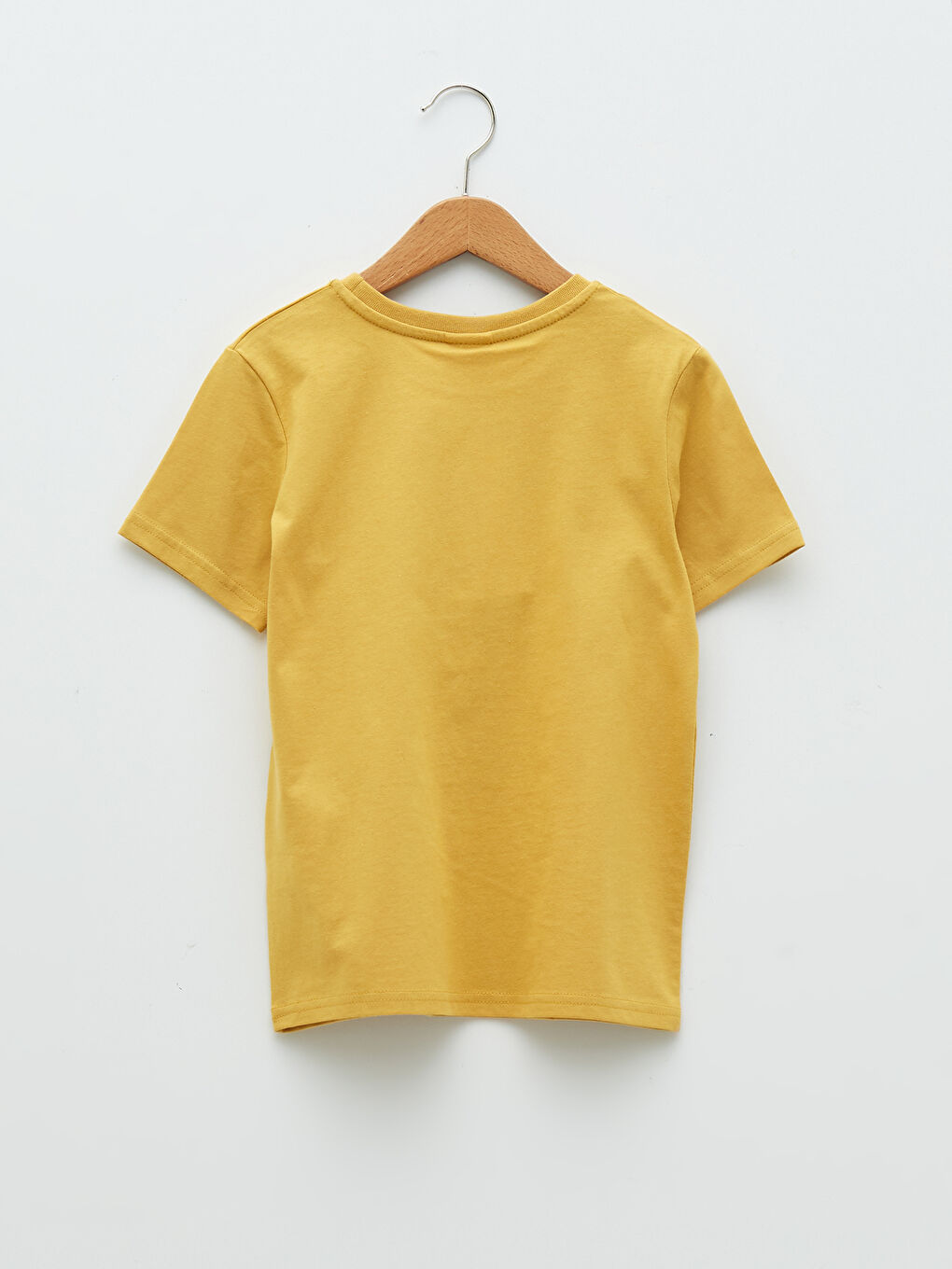 Sarı Bisiklet Yaka Baskılı Kısa Kollu Erkek Çocuk Tişört-1