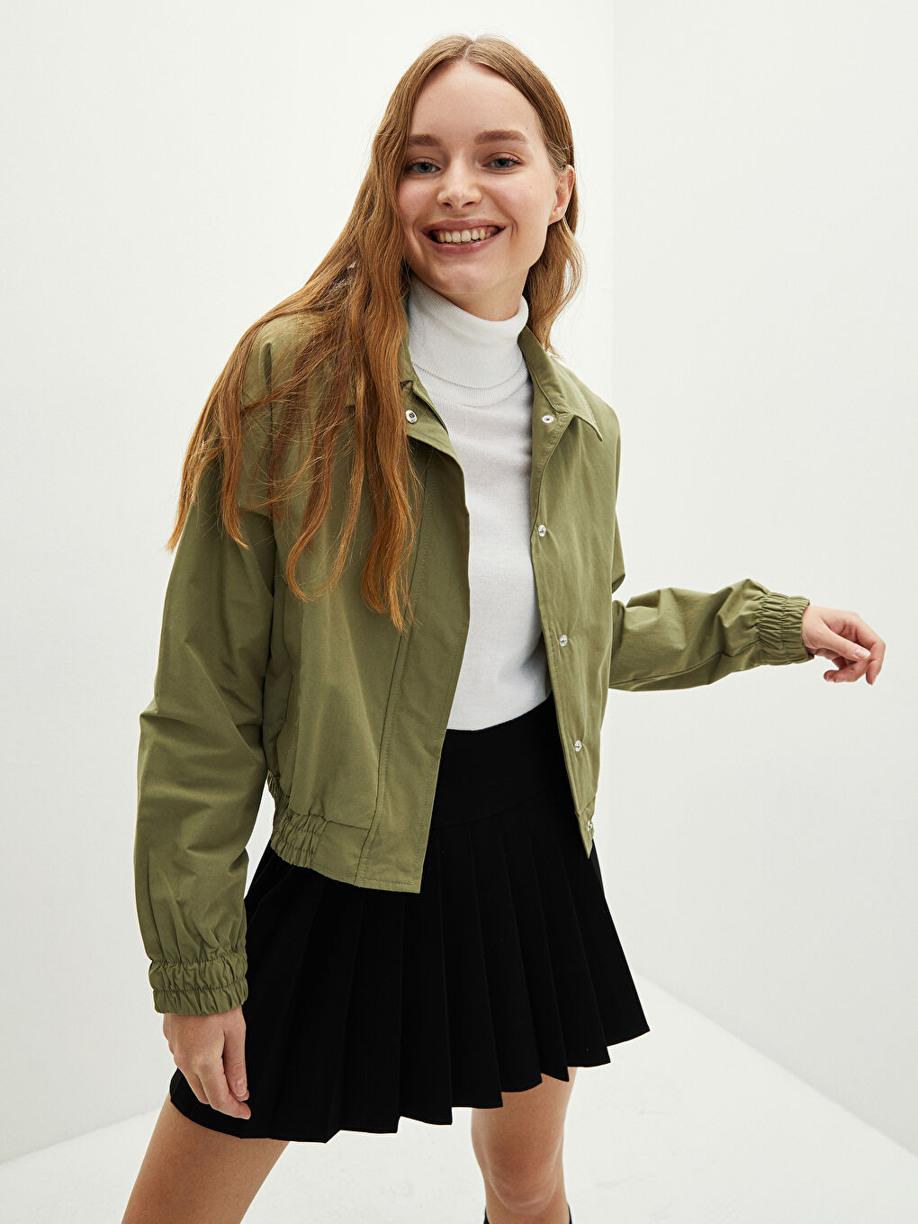XSIDE Shirt Collar Straight Long Sleeve Women Coat -S27092Z8-SAQ