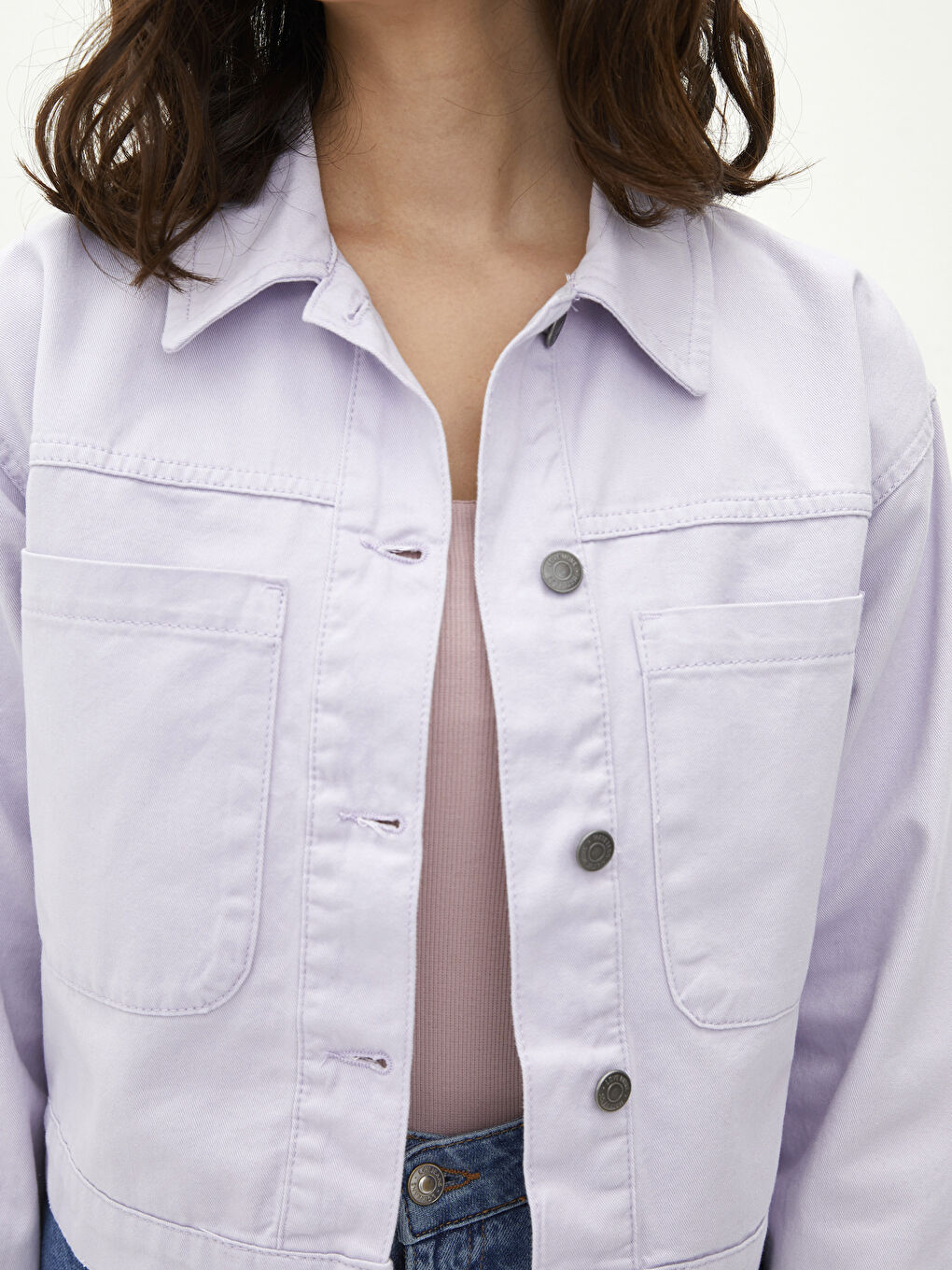 XSIDE Veste en Coton à Manches Longues Imprimée avec Lettres et Col de Chemise pour Femmes -S27094Z8-RZG