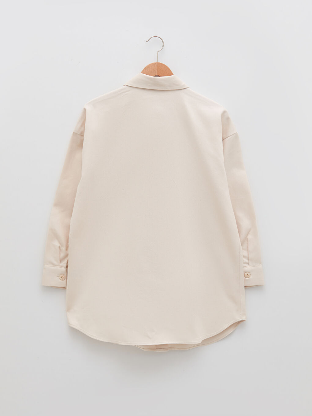 Tunique en chemise unie à manches longues en sergé pour Femmes-6