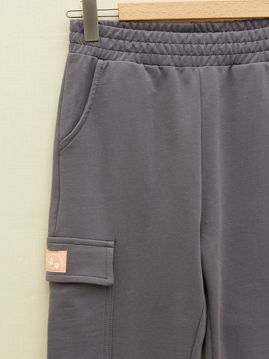 Pantalons de survêtement jogger basiques à taille élastiquée pour Filles-2