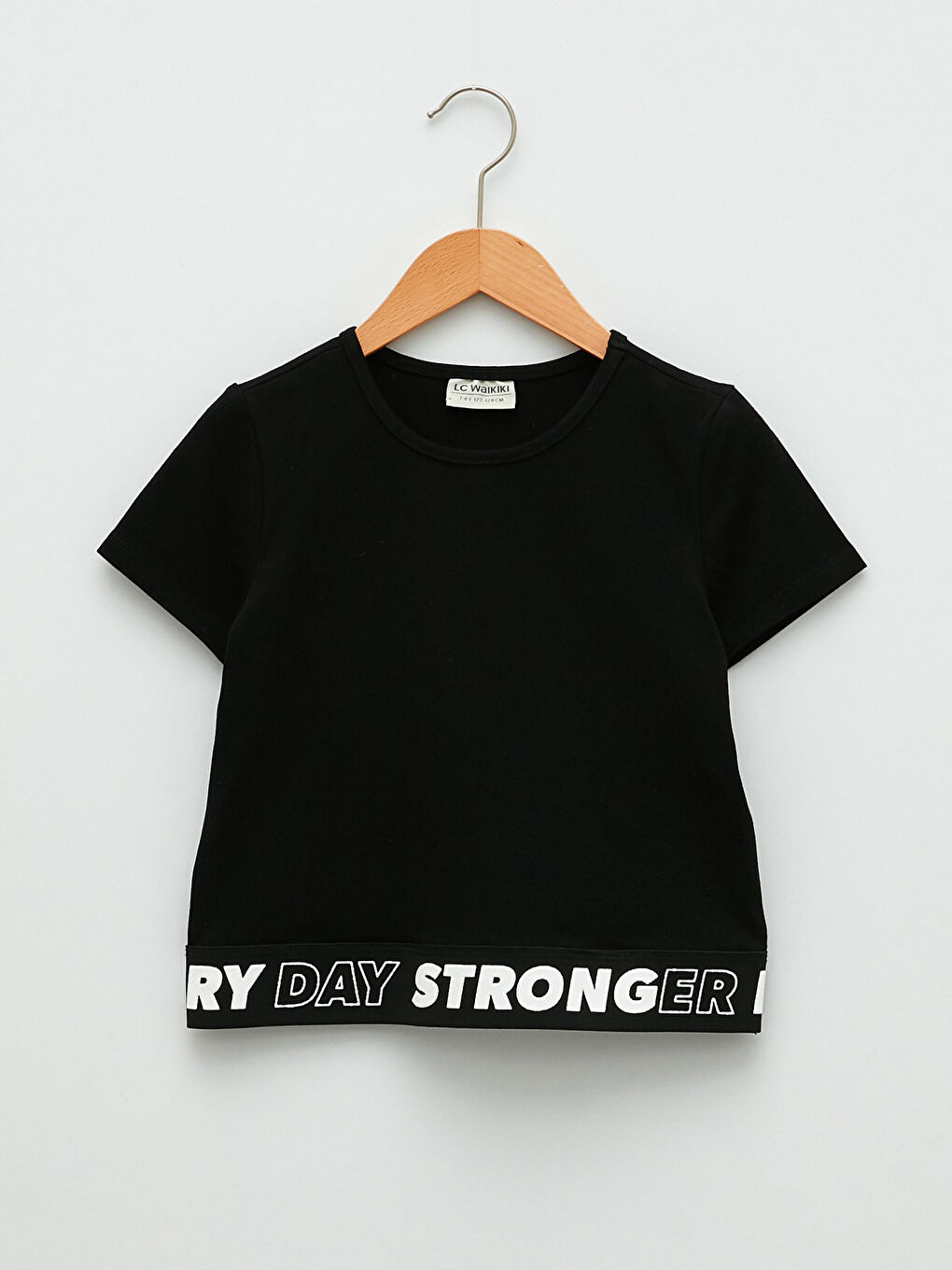 Crew Neck Letter Printed Short Sleeve Girl's Sweatshirt