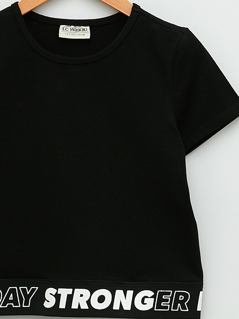 Crew Neck Letter Printed Short Sleeve Girl's Sweatshirt-2