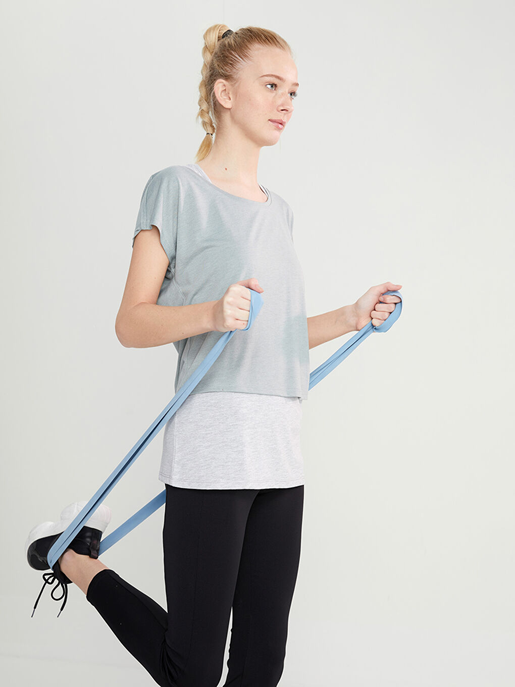 XSIDE ACTIVE Slash Neck Plain Short Sleeve Women's T-Shirt -S27141Z8-P32