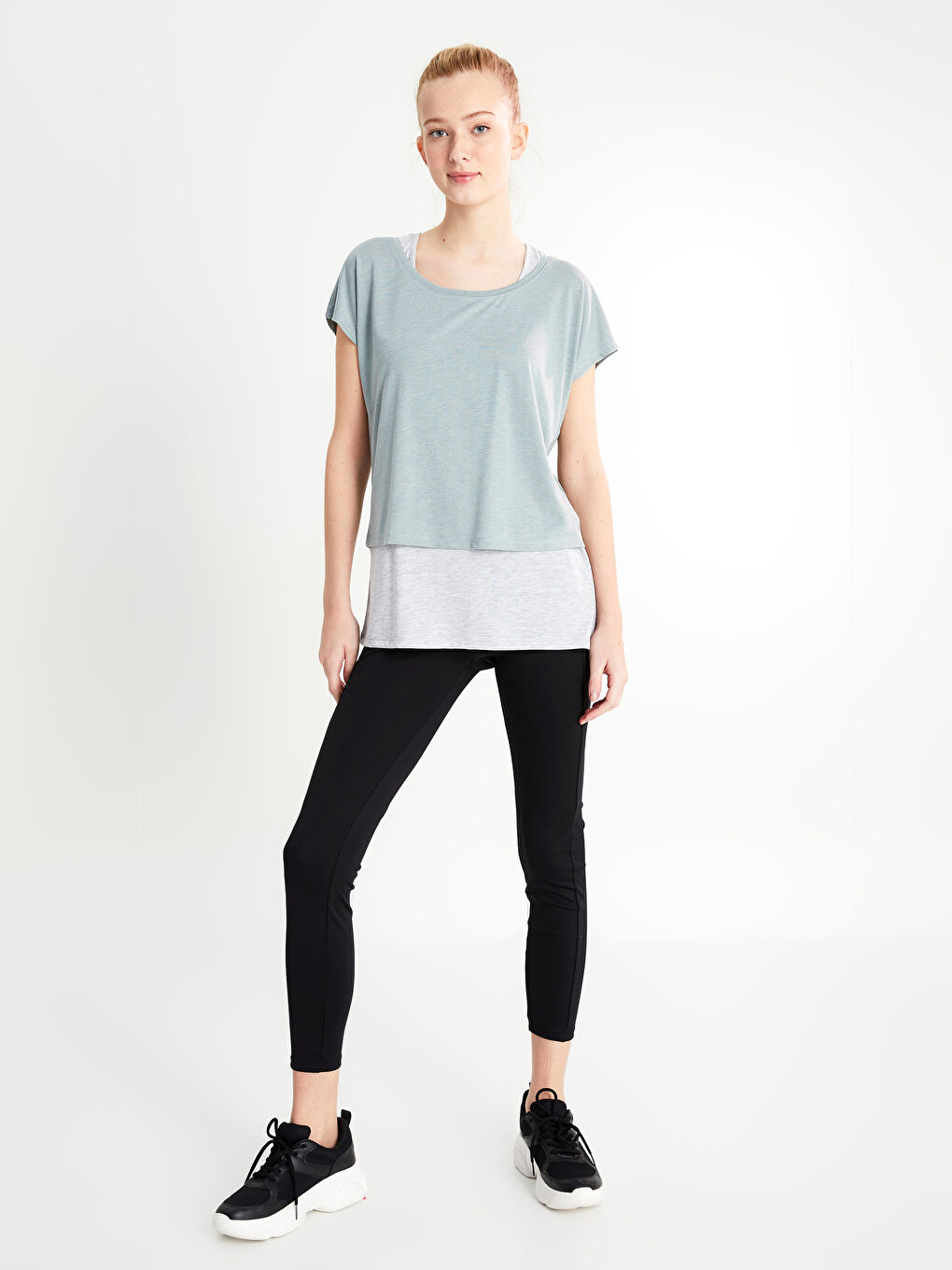 XSIDE ACTIVE Slash Neck Plain Short Sleeve Women's T-Shirt -S27141Z8-P32