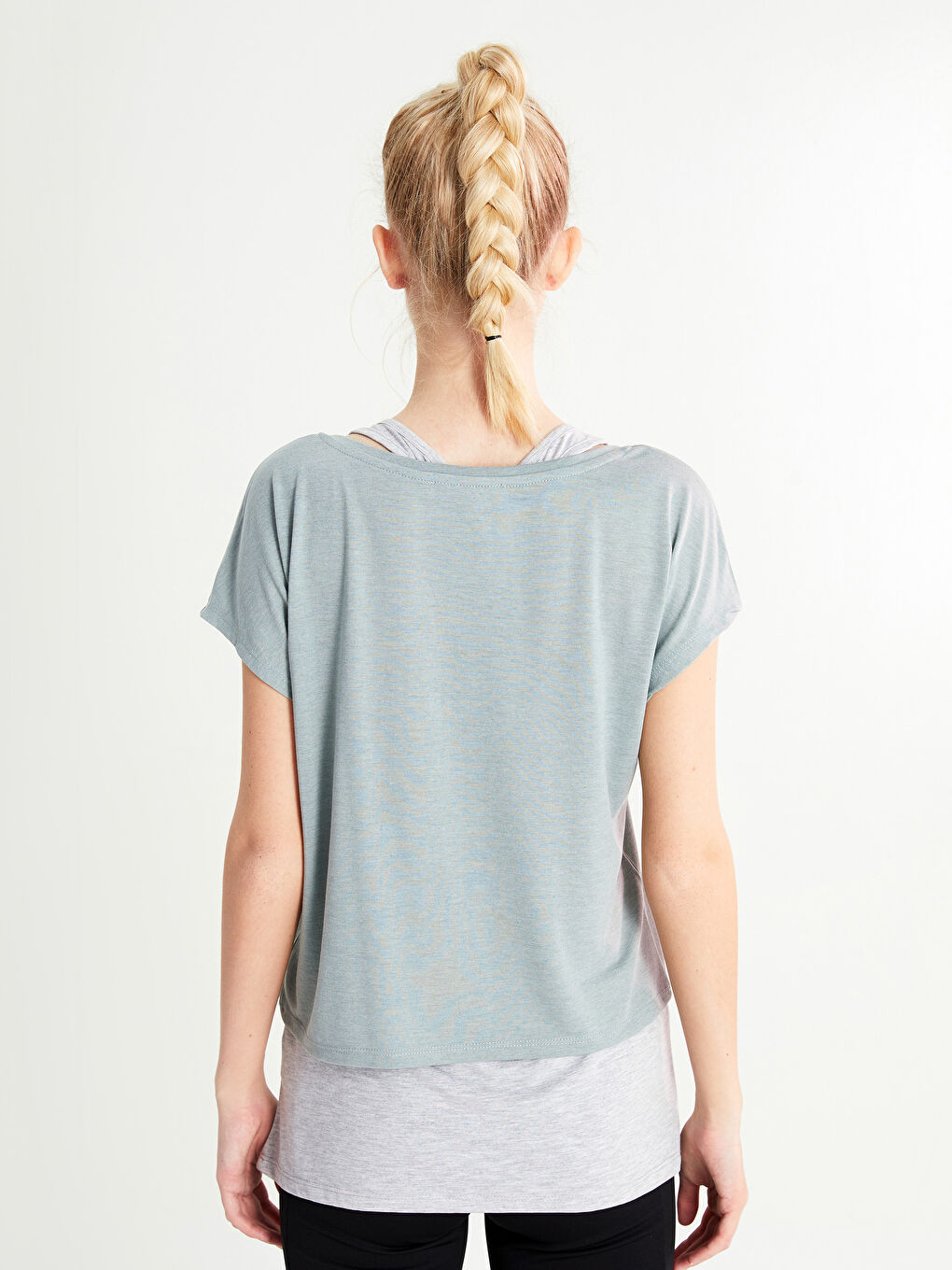 XSIDE ACTIVE Slash Neck Plain Short Sleeve Women's T-Shirt -S27141Z8-P32