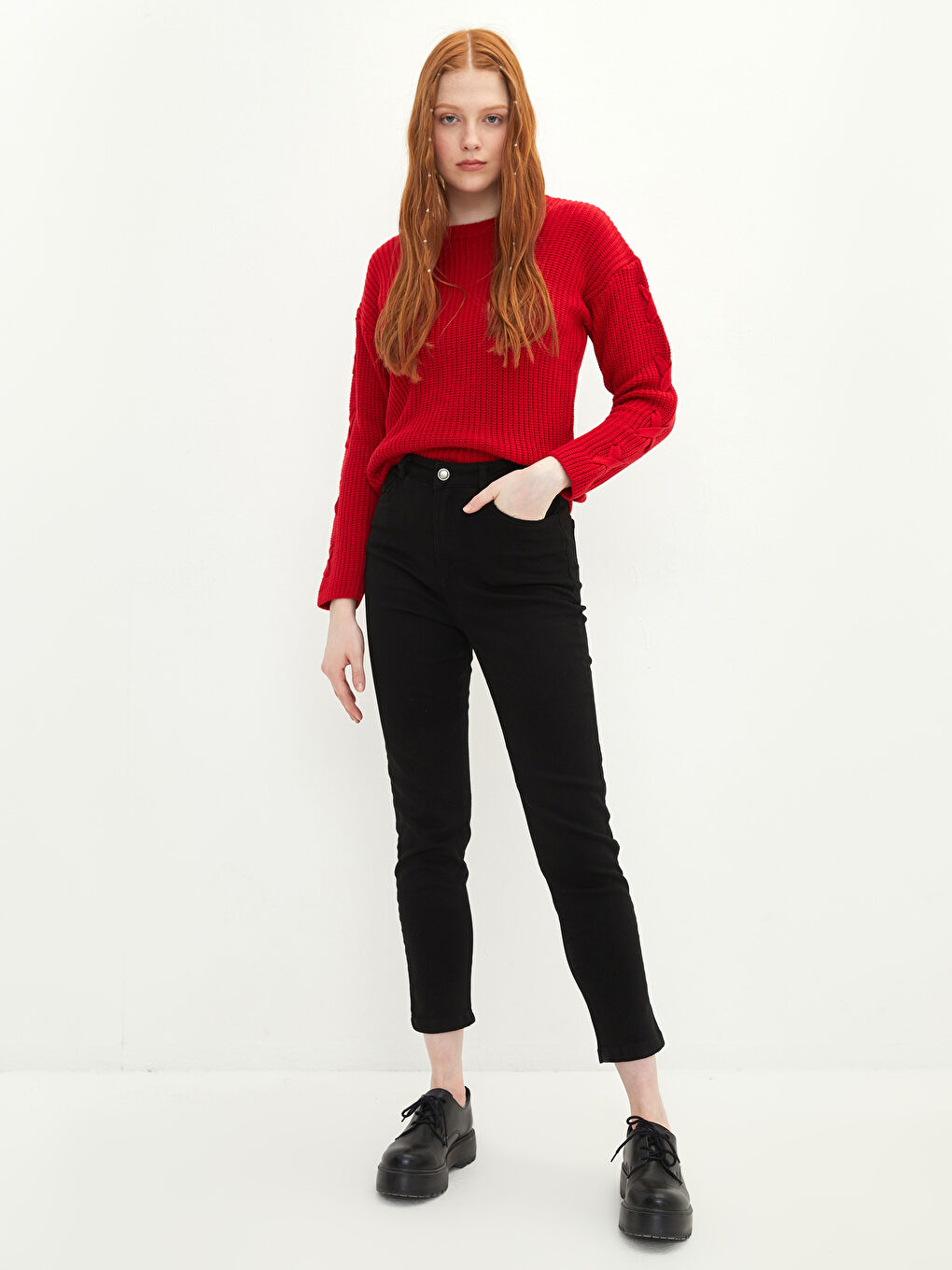 LCW Vision Pantalone za Žene Keper Uskog Kroja sa Ravnim Nogavicama i Džepovima -S27143Z8-CVL