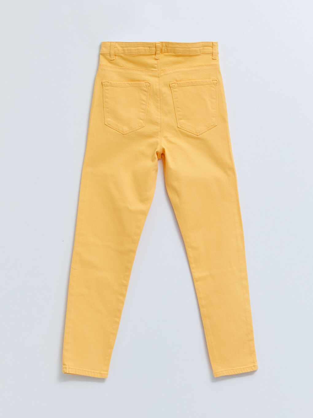 Normal Waist Slim Fit Straight Pocket Detailed Gabardine Women's Trousers-6