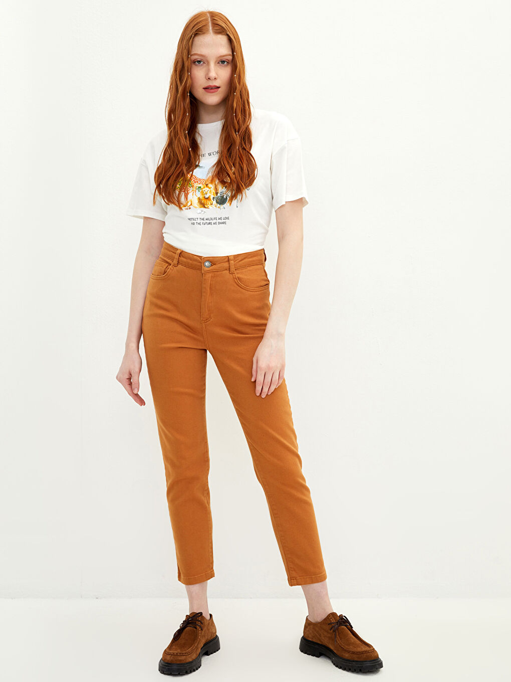 Normal Waist Slim Fit Straight Pocket Detailed Gabardine Women's Trousers -S27143Z8-GBL