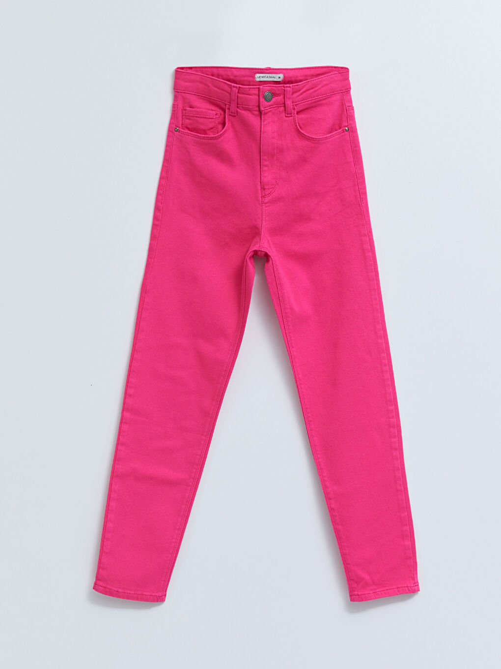 Fuşya Normal Bel Slim Fit Düz Cep Detaylı Gabardin Kadın Pantolon-5