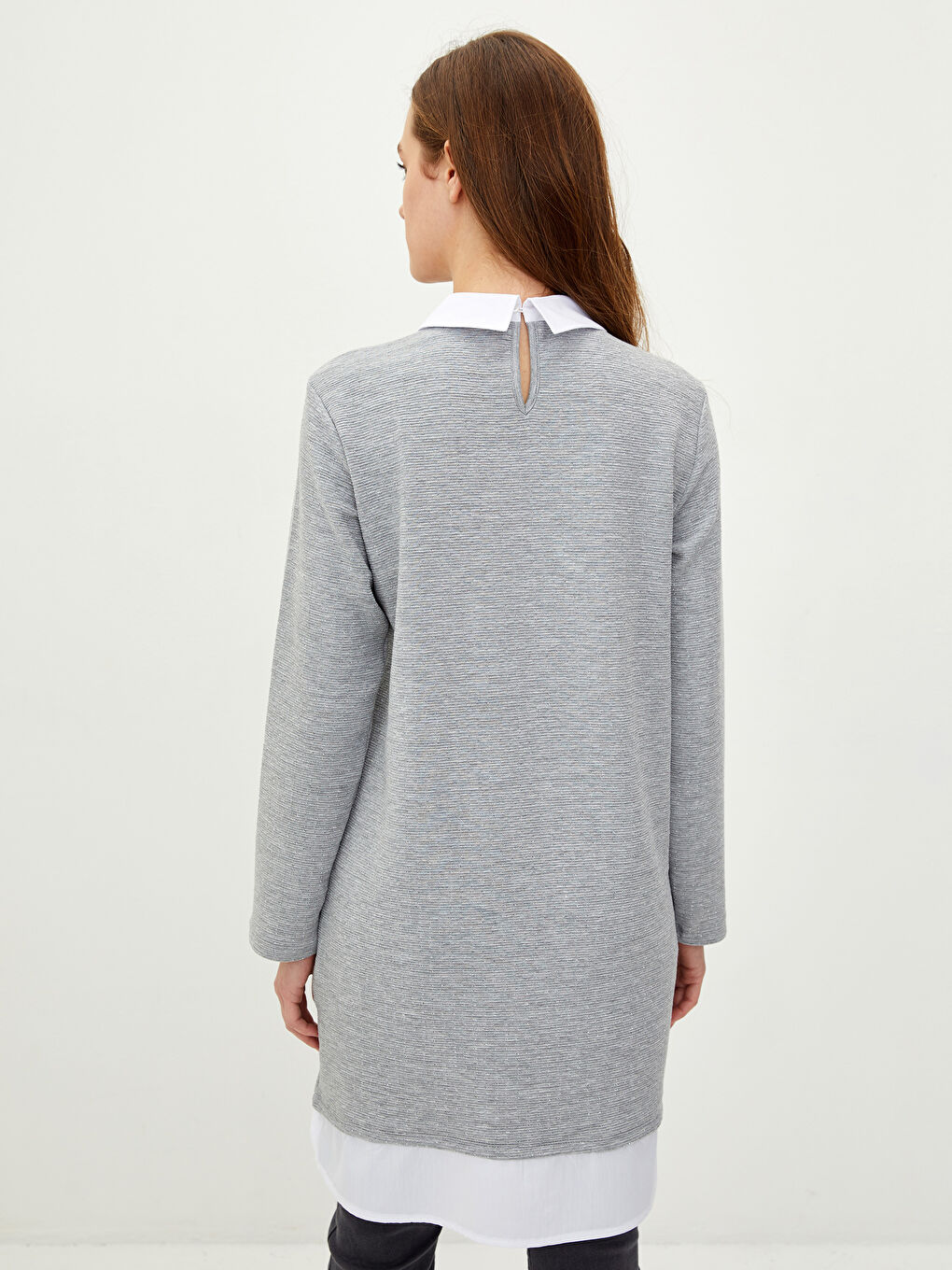 Polo Neck Straight Long Sleeve Women's Tunic-4