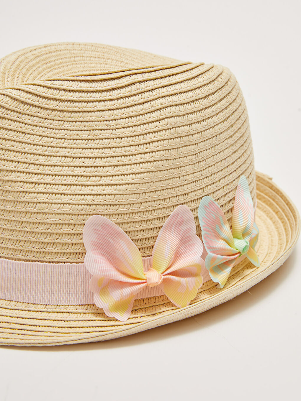 LCW ACCESSORIES Bej Hasır Kız Çocuk Fötr Şapka - 2