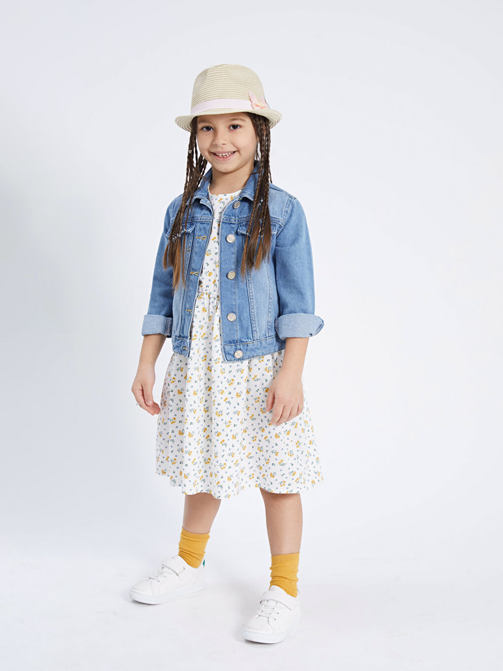 LCW ACCESSORIES Bej Hasır Kız Çocuk Fötr Şapka - 1